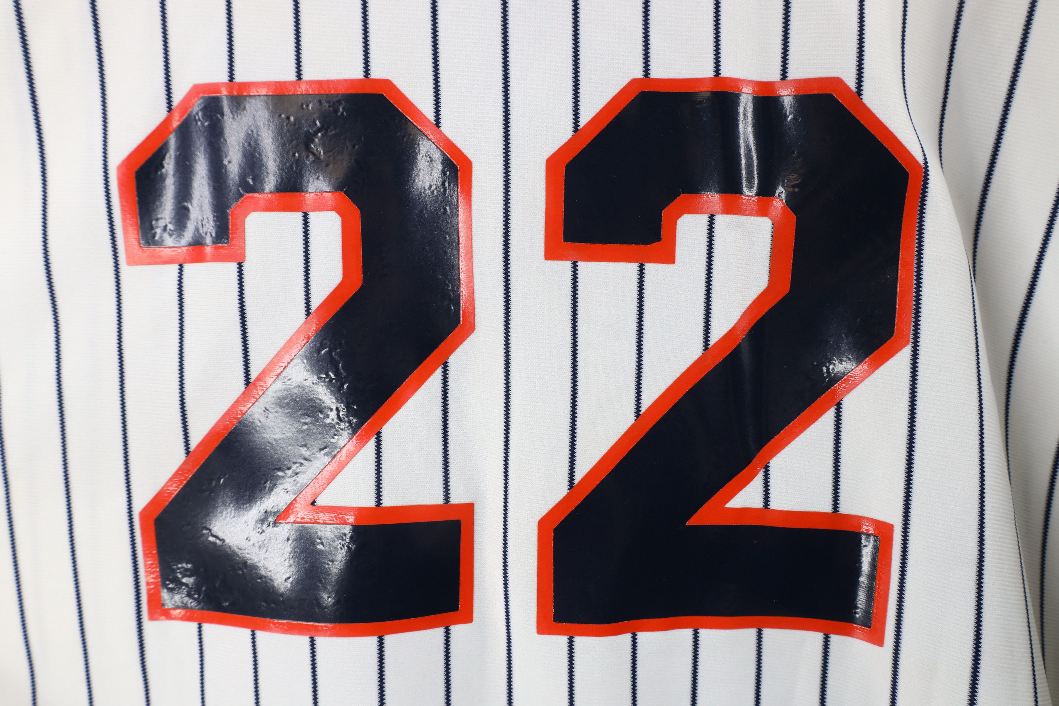 Vintage Vintage 90s Pinstriped Old English M Baseball Jersey USA Size US XL / EU 56 / 4 - 8 Thumbnail