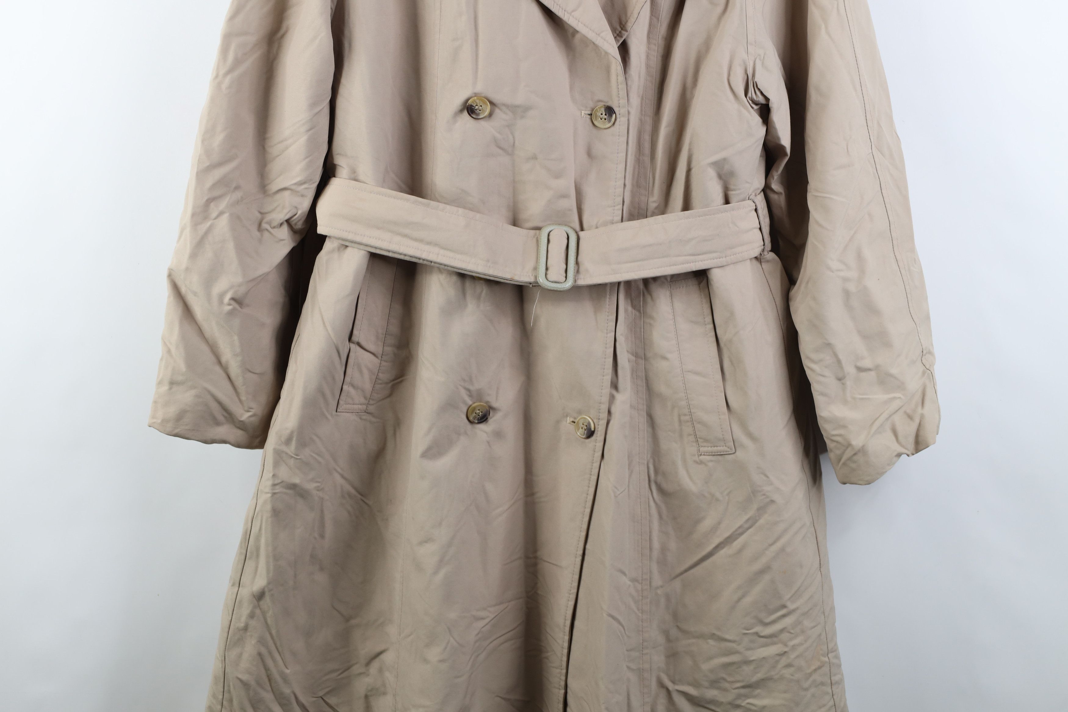 Orvis Vintage 70s 80s Orvis Lined Belted Trench Coat Jacket Beige Size XL / US 12-14 / IT 48-50 - 3 Thumbnail