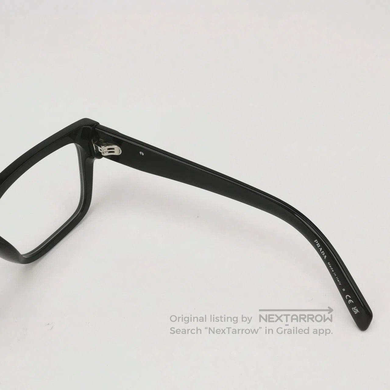 Prada Prada Black Triangle Logo Glasses. Size ONE SIZE - 3 Thumbnail