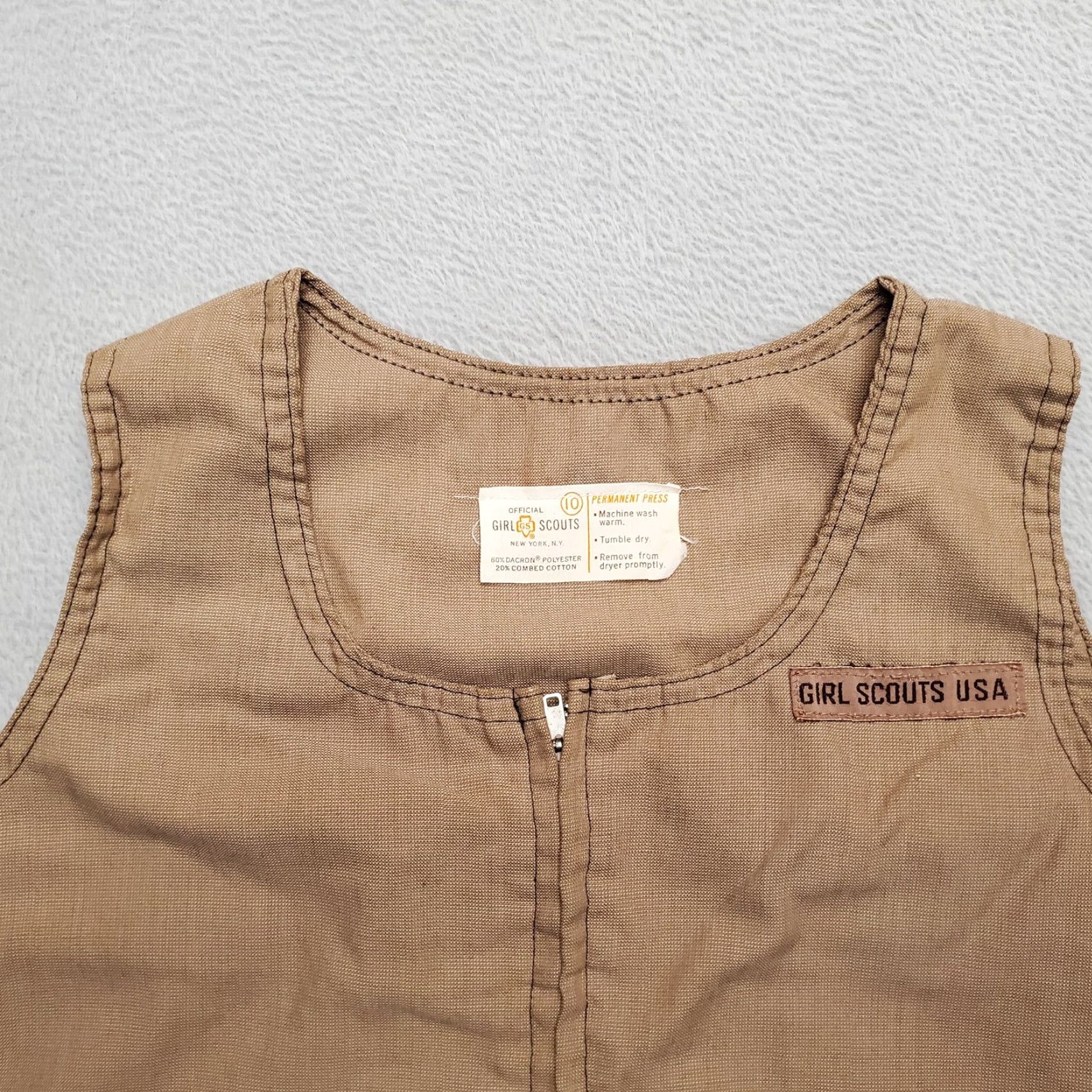 Vintage VINTAGE Girls Scouts Dress Womens 10 Brown Sleeveless Dacron Blend Official Shirt Tank Dress 90s Womens Size L / US 10 / IT 46 - 4 Thumbnail