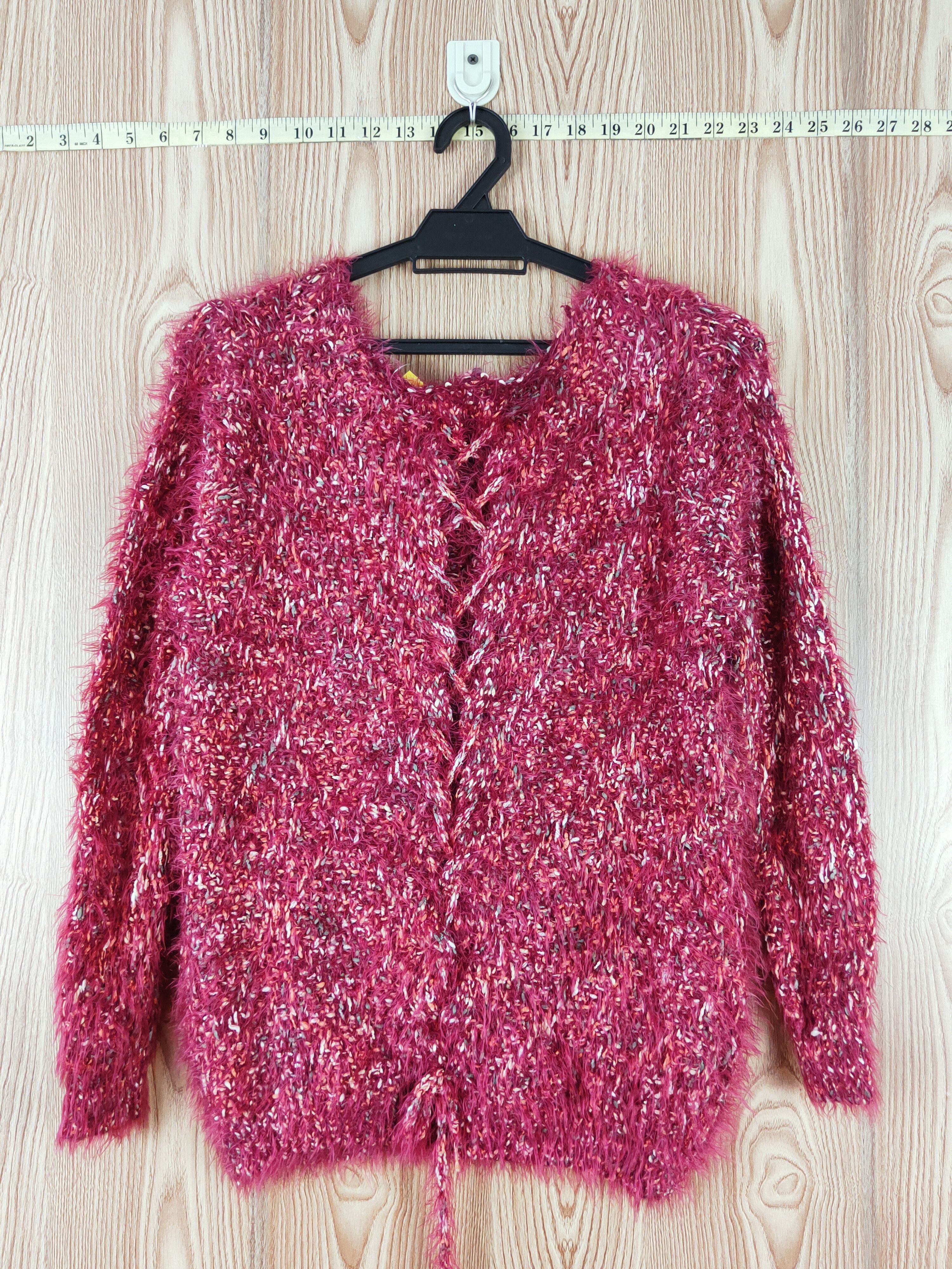 Japanese Brand × Vintage Japan Maroon Shag Shaggy Fur Mohair Knitwear #W756 Size M / US 6-8 / IT 42-44 - 8 Thumbnail