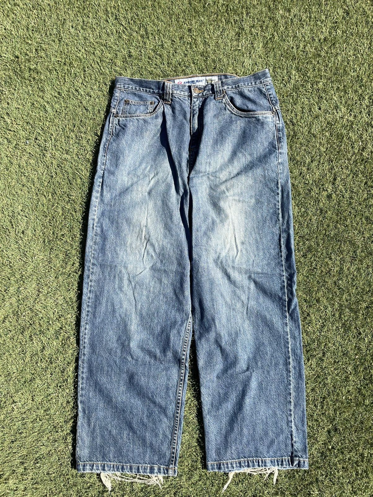 Anchor Blue Vintage 90s anchor denim jeans size 36 x 40 skater wide leg Size US 36 / EU 52 - 1 Thumbnail