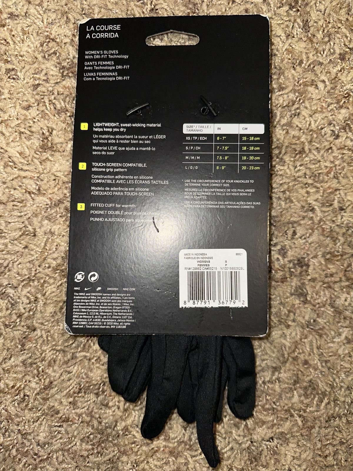 Nike Nike Accelerate Womens Running Gloves Size ONE SIZE - 11 Thumbnail