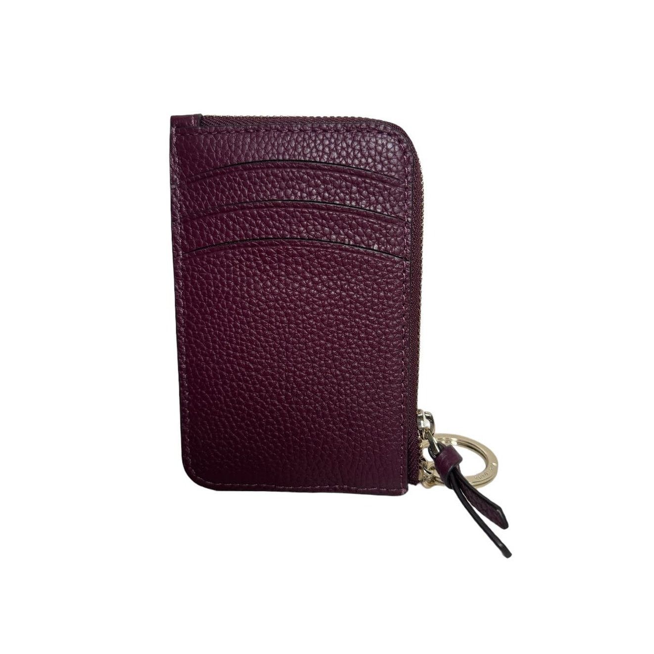 Kate Spade Kate Spade Knott Pebbled Leather Zip Card Holder Deep Cherry Size ONE SIZE - 5 Thumbnail