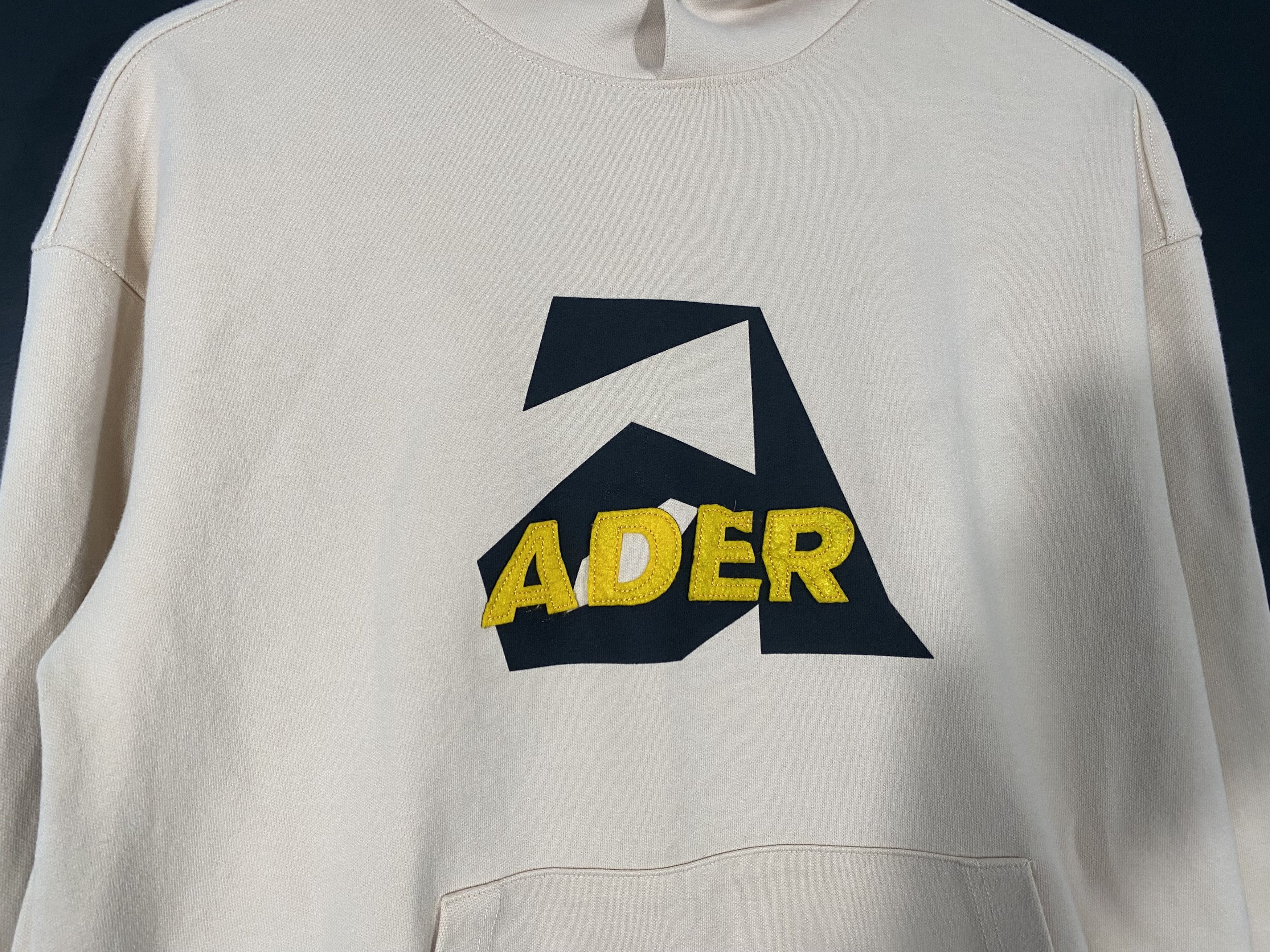 Ader Error Ader Error Felt Logo FW2020 Pullover Hoodie Ivory Size US S / EU 44-46 / 1 - 3 Thumbnail