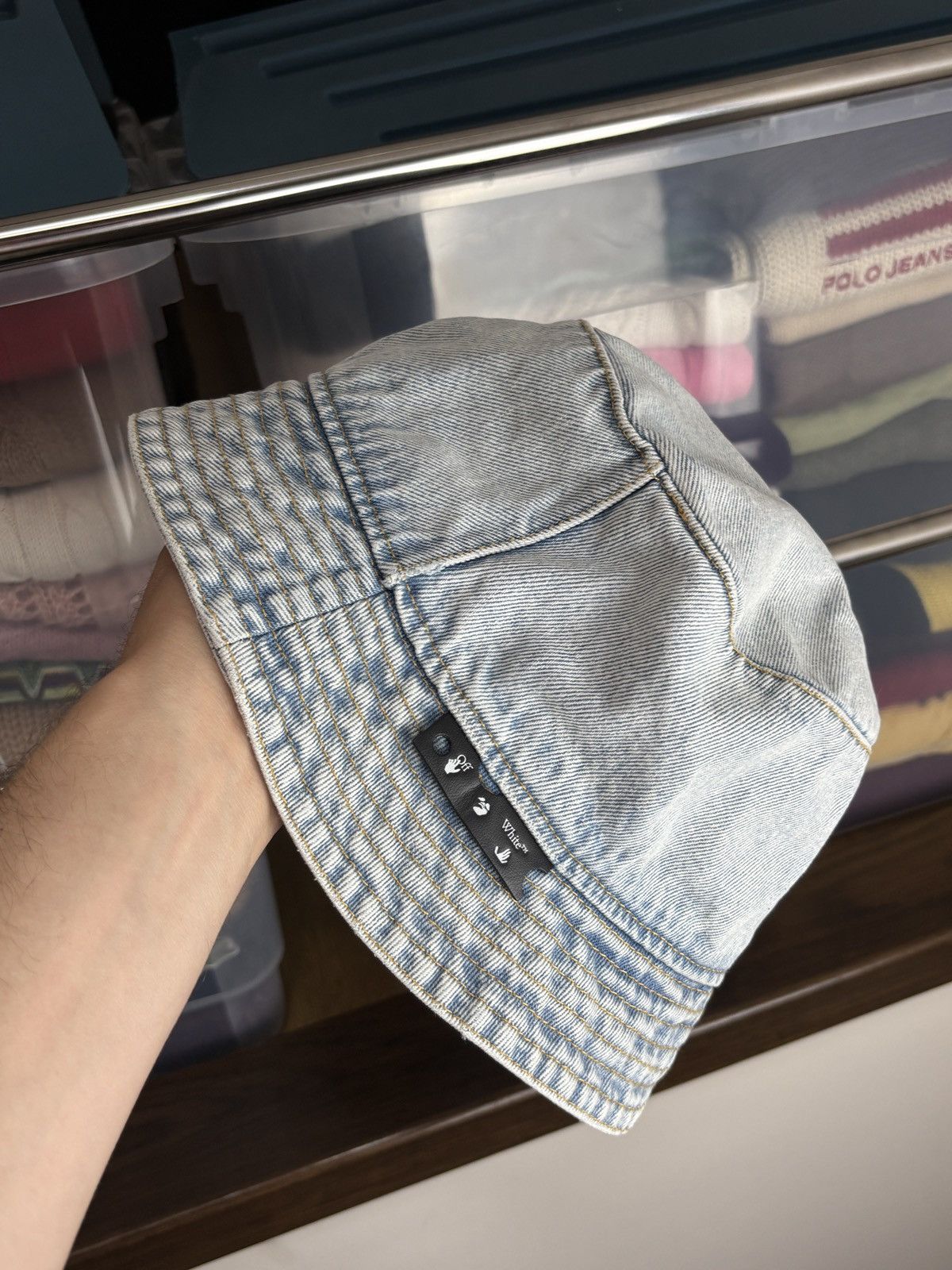 Off-White Off-White Blue Denim Bucket Hat Size ONE SIZE - 6 Thumbnail