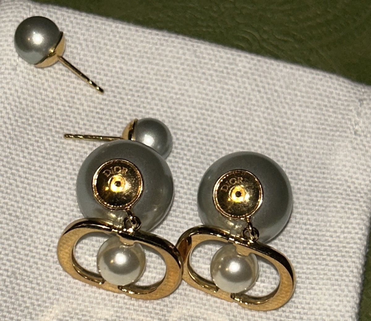 Dior DIOR TRIBALES EARRINGS Gold-Finish Metal w Pistachio Green Size ONE SIZE - 8 Thumbnail