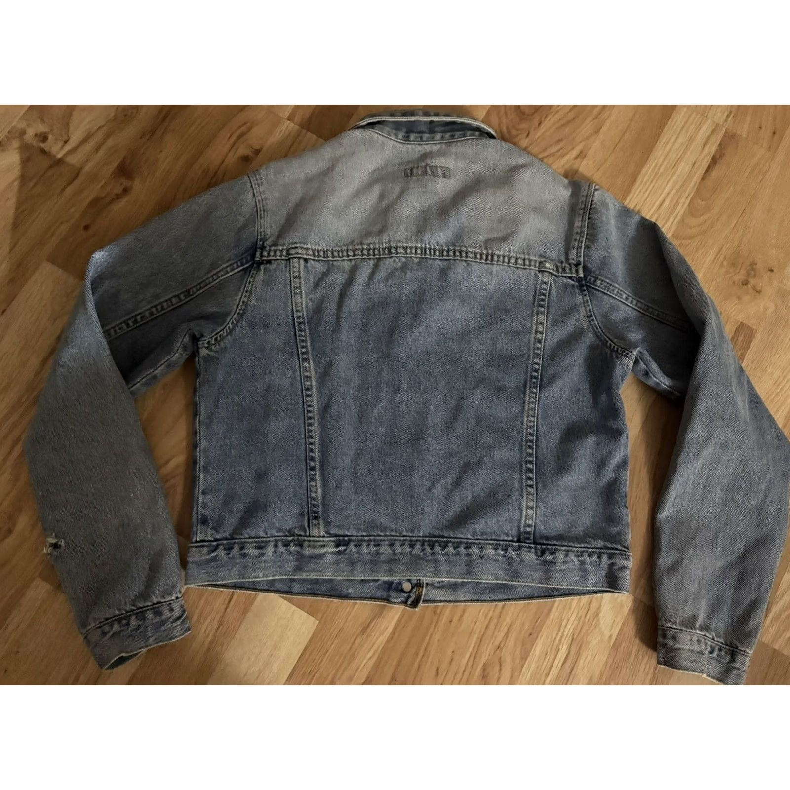 Levi's VINTAGE Levi’s Lot 53 Denim Women’s Jean Jacket Cropped Size LG Blue Size 36" / US 14 / IT 50 - 5 Thumbnail