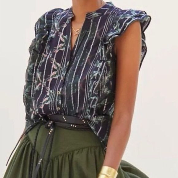 Anthropologie Anthropologie Pilcro Sleeveless Button Up Blouse Ruffle S Sh Size S / US 4 / IT 40 - 9 Thumbnail