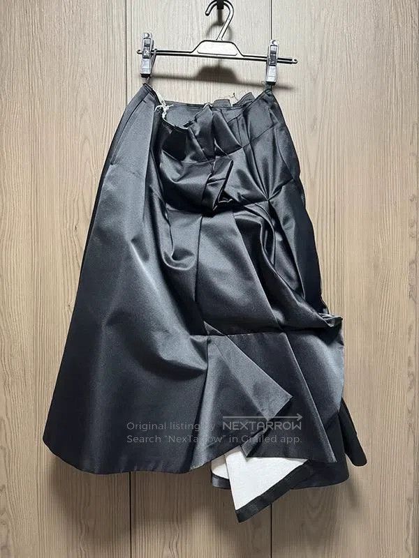 Comme des Garcons Comme Des Garcons size M Black vintage folded half skirt Size 22" - 1 Thumbnail
