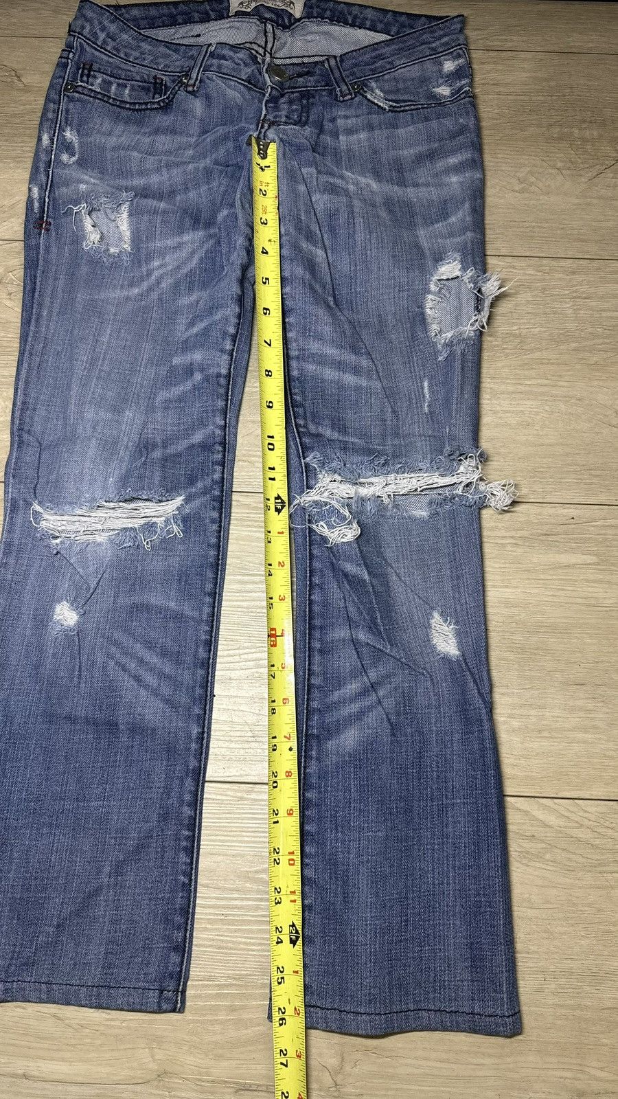 Ed Hardy Y2K 2000s Aztec Embroidered Flared Women’s Denim Jeans Size 26" / US 2 / IT 38 - 7 Thumbnail