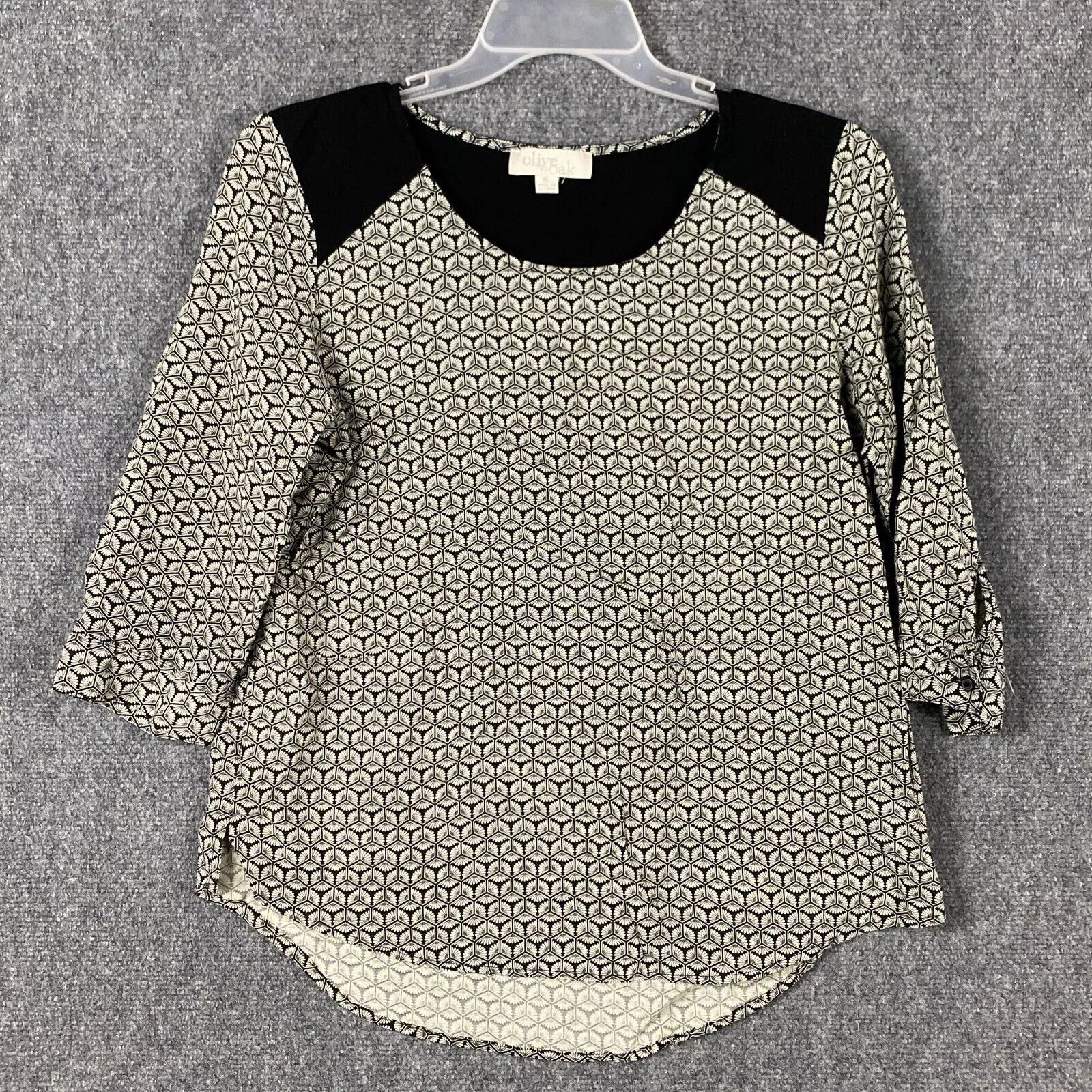 Other Olive + Oak Blouse XL Women's 3/4 Sleeve Adults 100% Rayon Size XL / US 12-14 / IT 48-50 - 1 Thumbnail