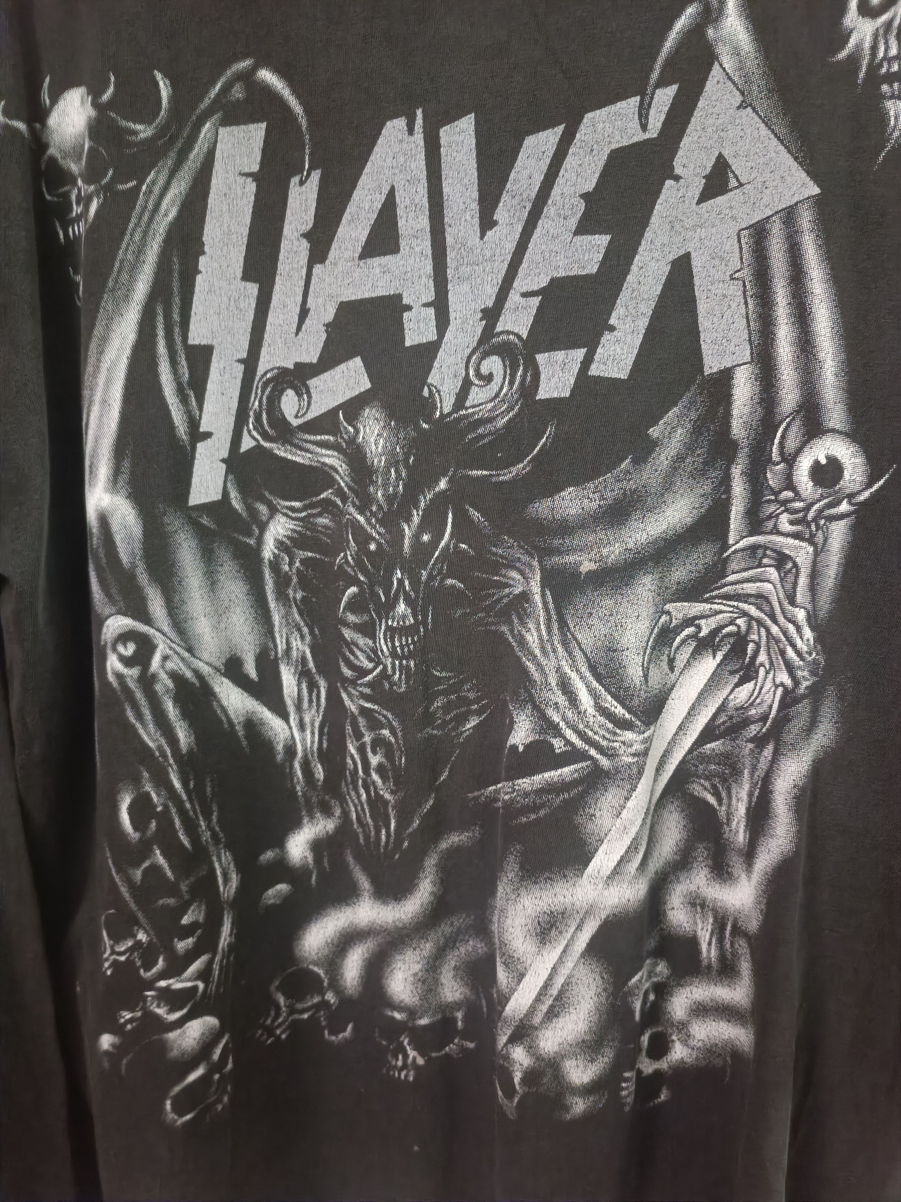 Band Tees Vintage Faded Slayer Live Death Distressed Long Sleeve Tee Size US L / EU 52-54 / 3 - 5 Thumbnail