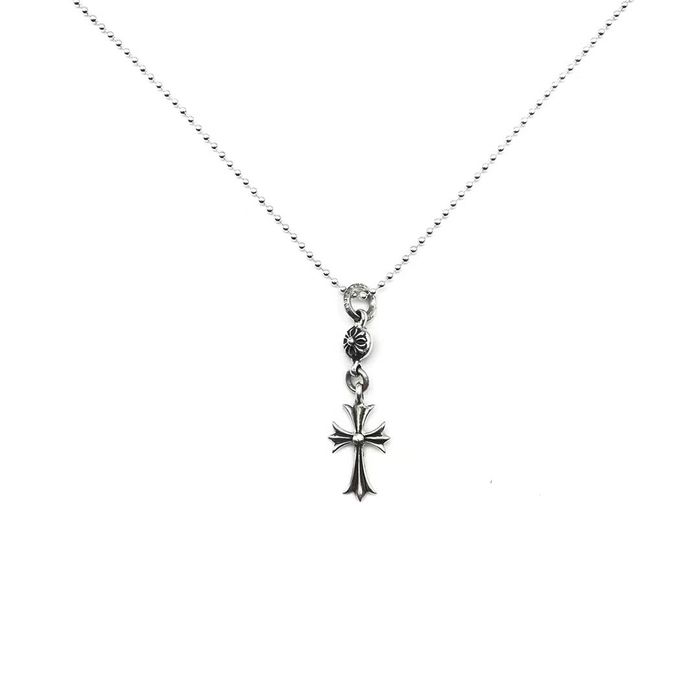 Chrome Hearts Chrome Hearts 925 Silver Cross Ball & Cross Necklace 