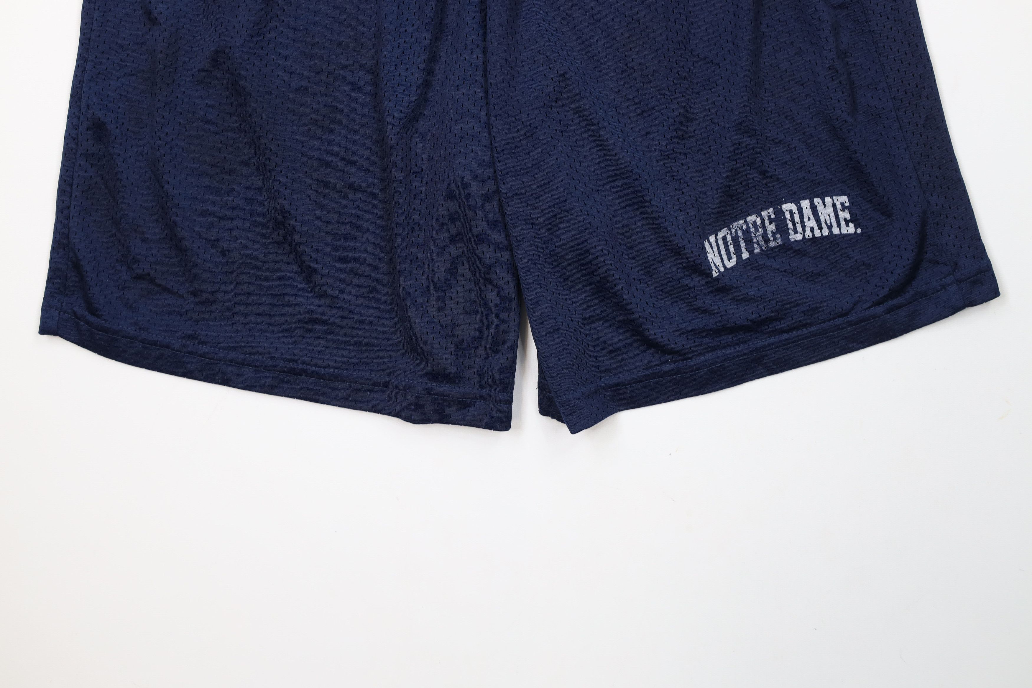 Vintage Vintage 90s Spell Out Notre Dame University Mesh Shorts Blue Size US 32 / EU 48 - 4 Thumbnail