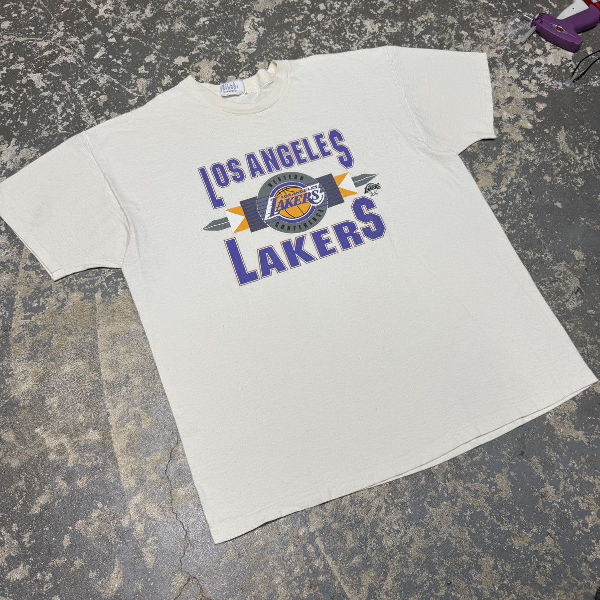 NBA Vintage Los Angeles Lakers Western Conference NBA Tshirt 90s Size US XL / EU 56 / 4 - 10 Thumbnail