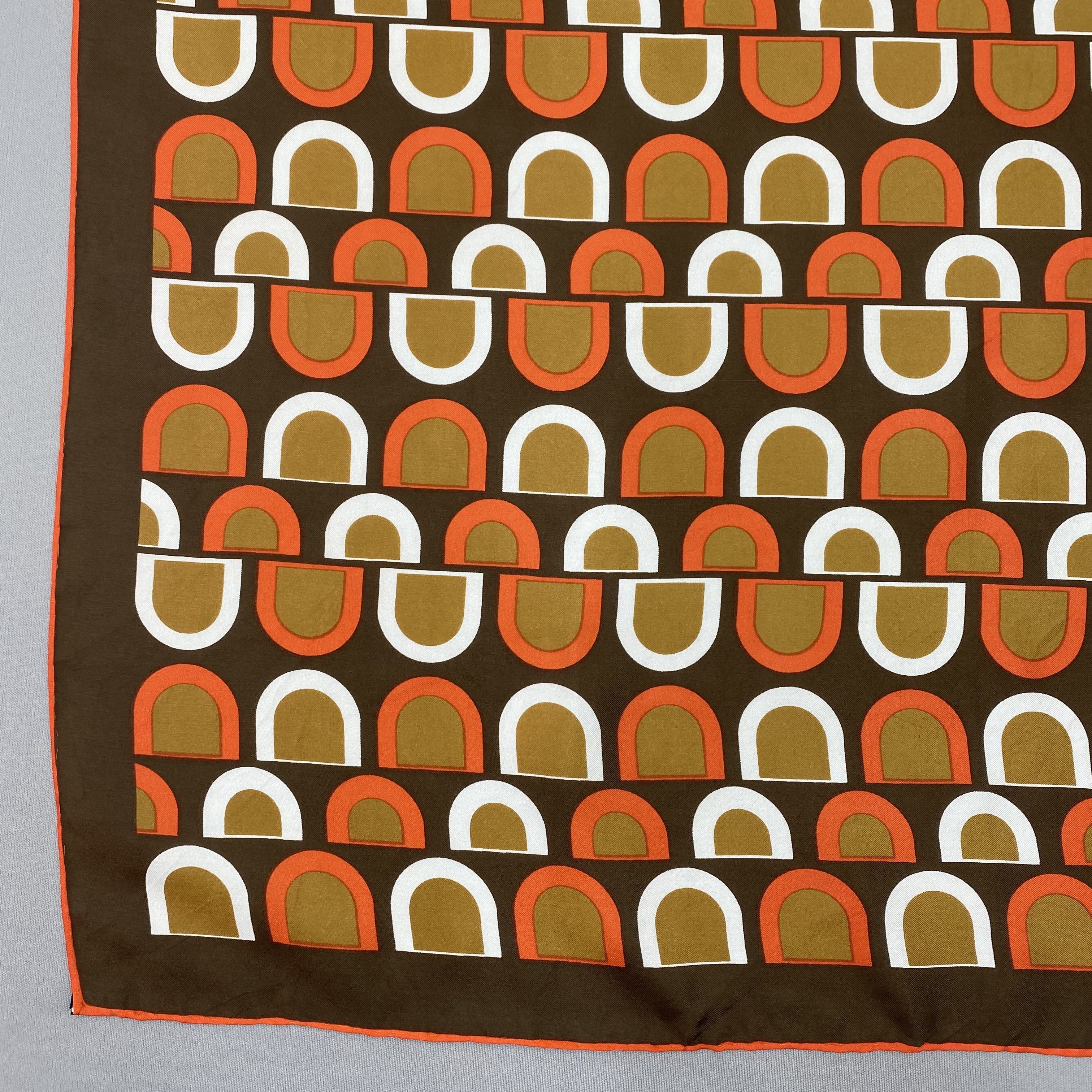 Vintage Retro Geometric SILK Scarf Twill Stole Wraps Scarves