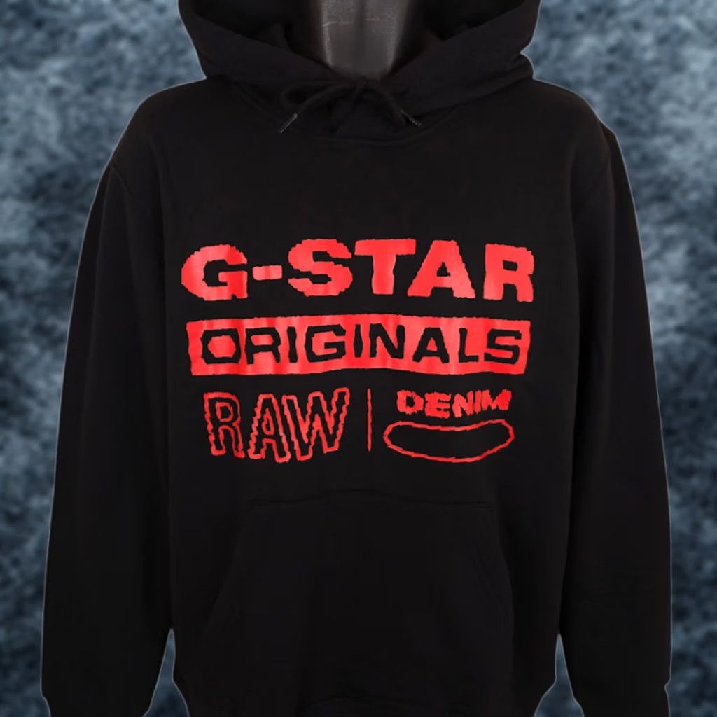 Vintage G-STAR RAW Sweatshirt Hoodie Mens Medium Black Red Distressed Pullover NEW Shirt Size US M / EU 48-50 / 2 - 1 Thumbnail