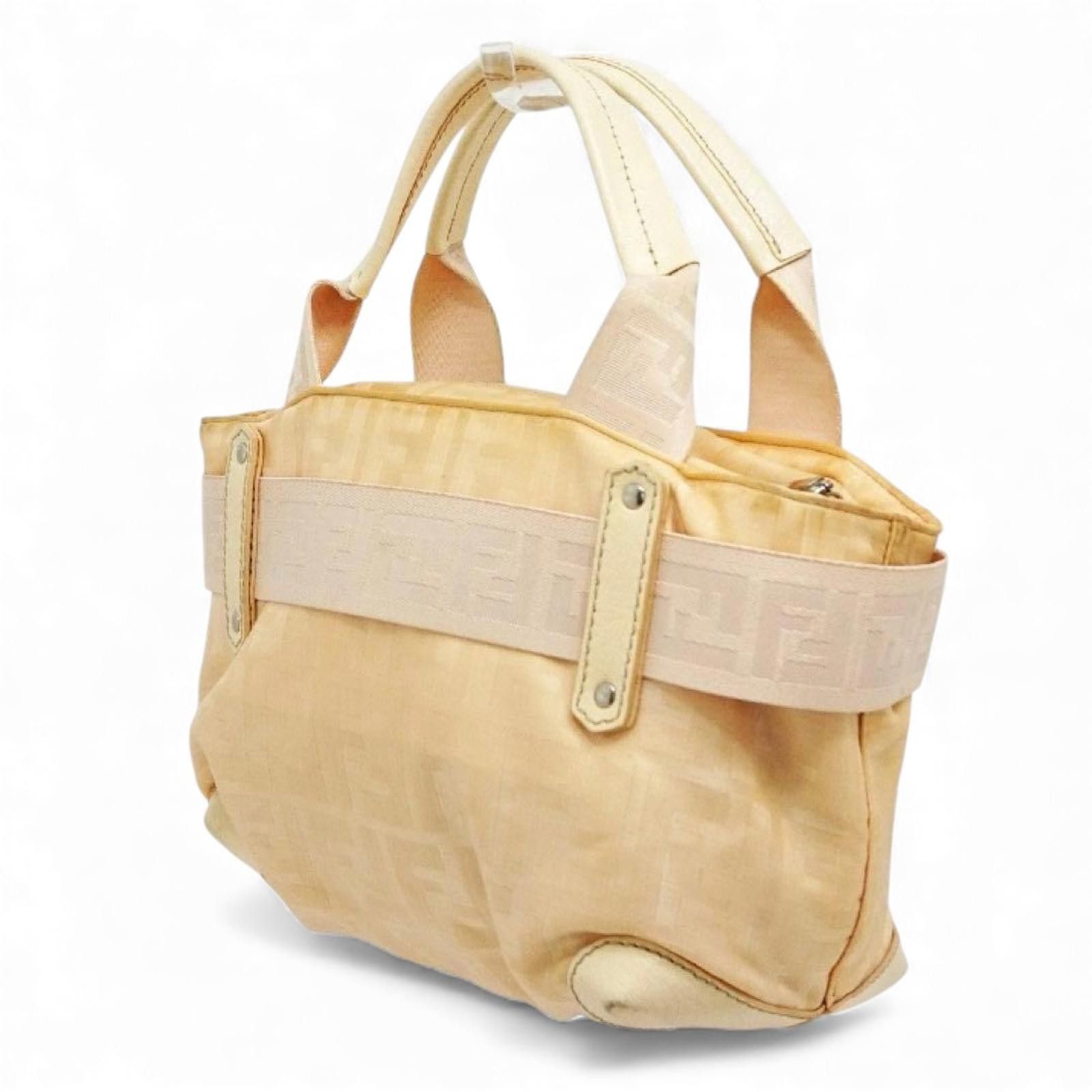 Fendi Fendi - Beige Nylon and Leather Handbag with Logo Detail Size ONE SIZE - 7 Thumbnail