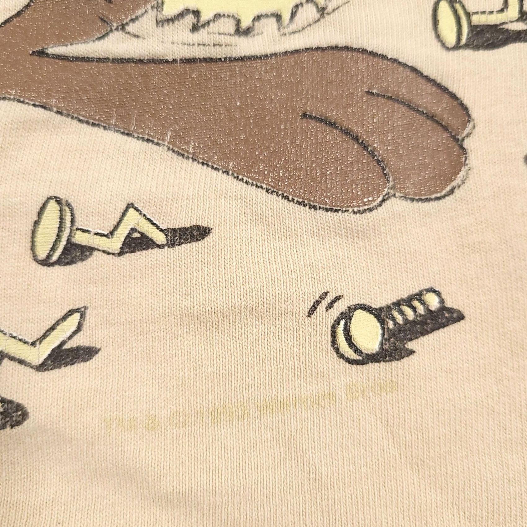 Vintage VINTAGE Looney Tunes Taz Shirt Mens Medium Beige 90s Cartoon Carpenter Saw Graphic Print Distressed Mens T-Shirt Size US M / EU 48-50 / 2 - 3 Thumbnail