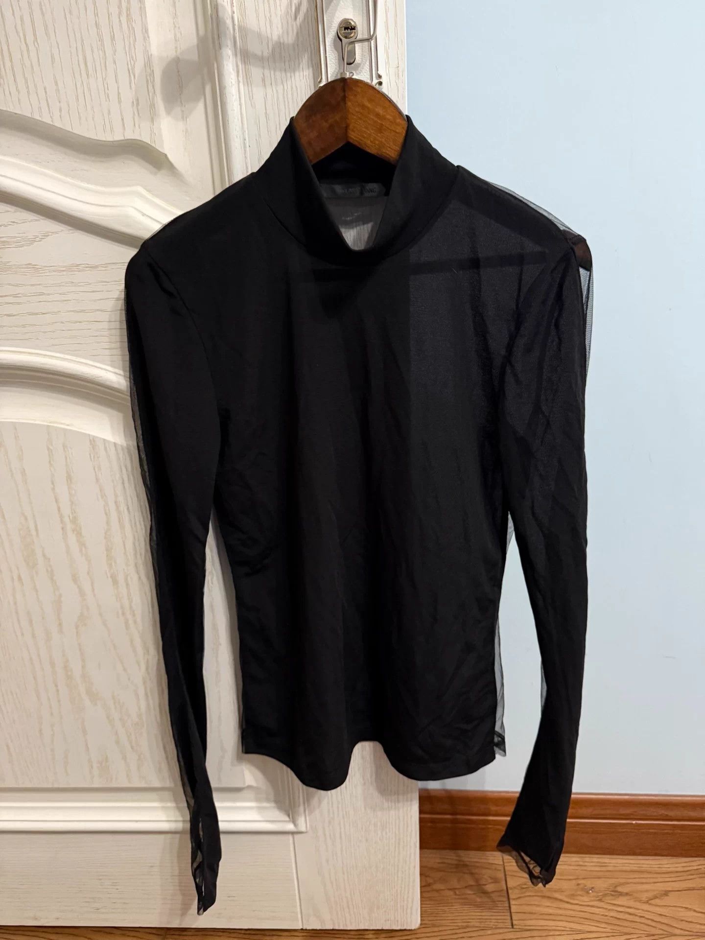 Helmut Lang Helmut Lang Sheer Top 2L Front 1L Back Near New Size S / US 4 / IT 40 - 1 Thumbnail