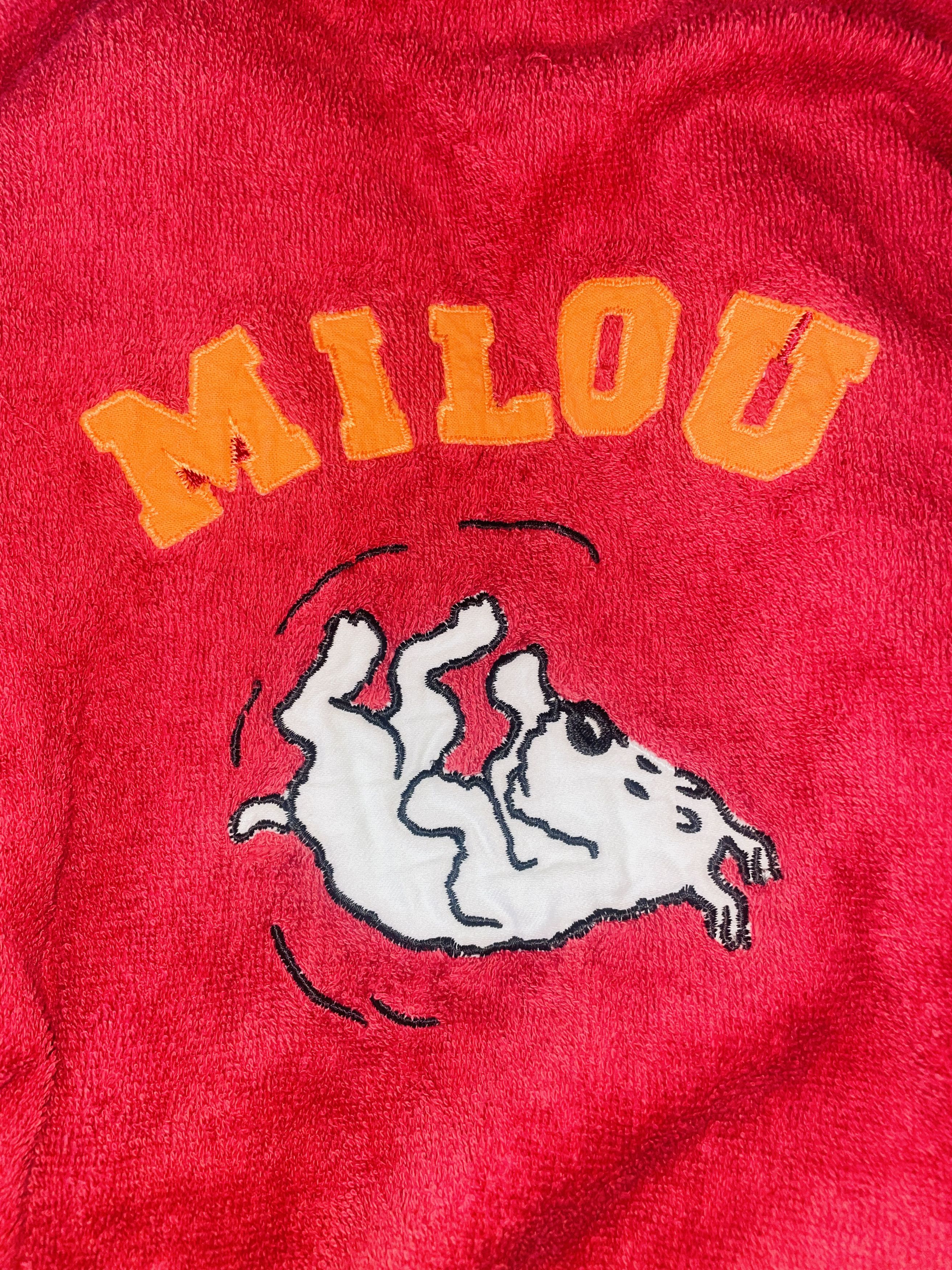 Other 🧥 Kinder Bademantel – Tim & Struppi – rot/blau –Größe 11/12 Size XL / US 12-14 / IT 48-50 - 5 Thumbnail