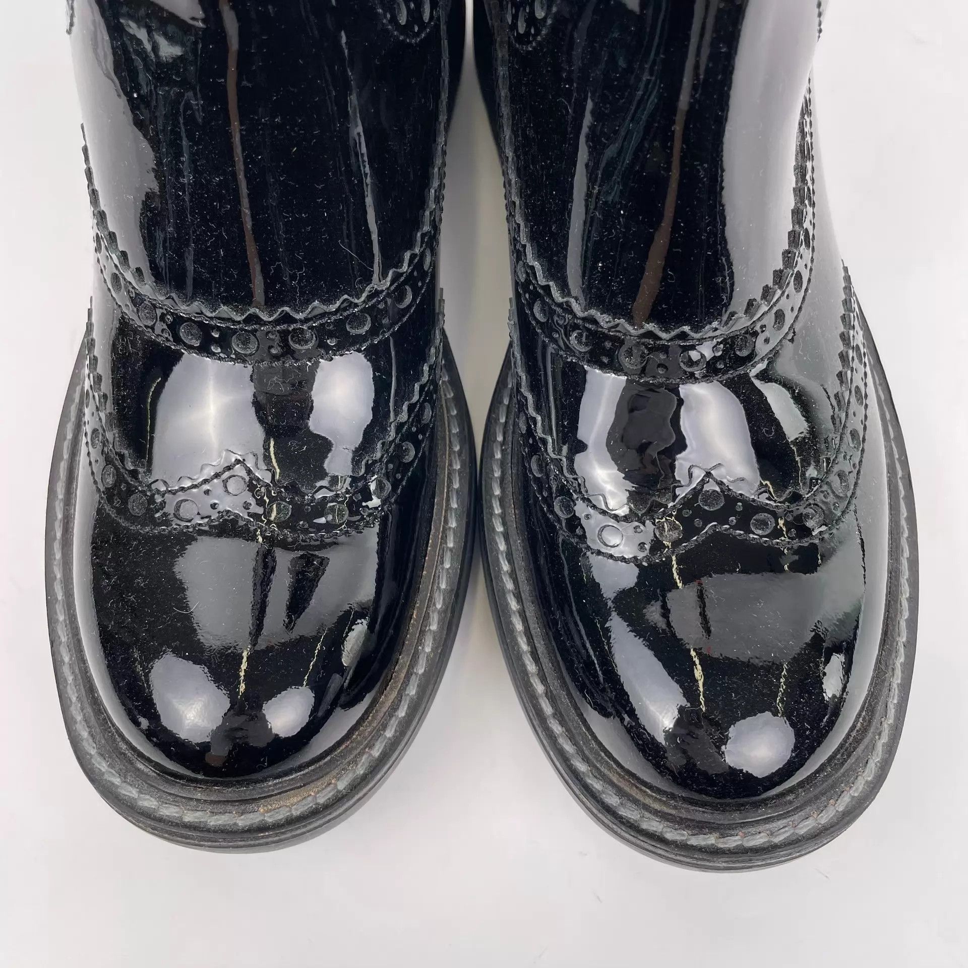 Miu Miu MIU MIU Patent Leather Knee-High Boots Black 38.5 Size US 8 / IT 38 - 9 Thumbnail