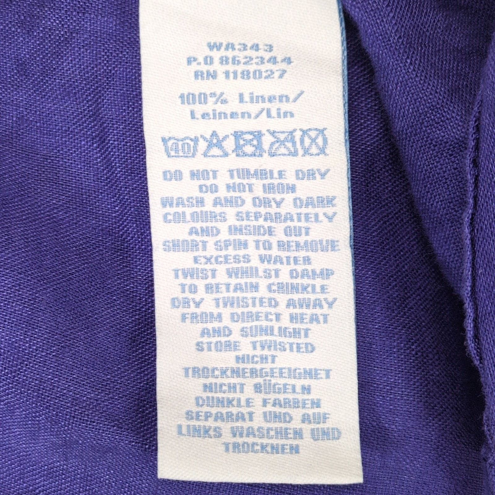 Boden Boden Women's 6 100% Linen Purple Babydoll Tunic Top Size M / US 6-8 / IT 42-44 - 6 Thumbnail