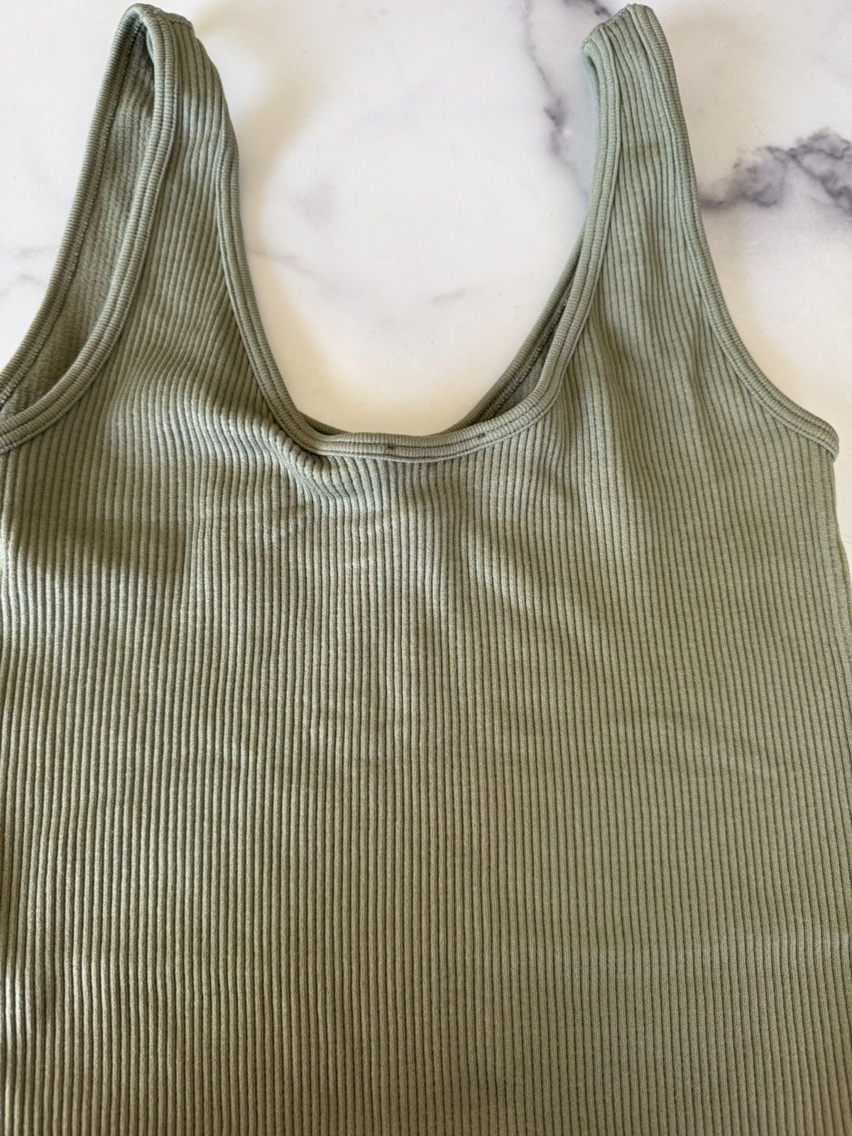 Zara Zara women’s S-M sage green ribbed tank top bodysuit summer Size M / US 6-8 / IT 42-44 - 4 Thumbnail