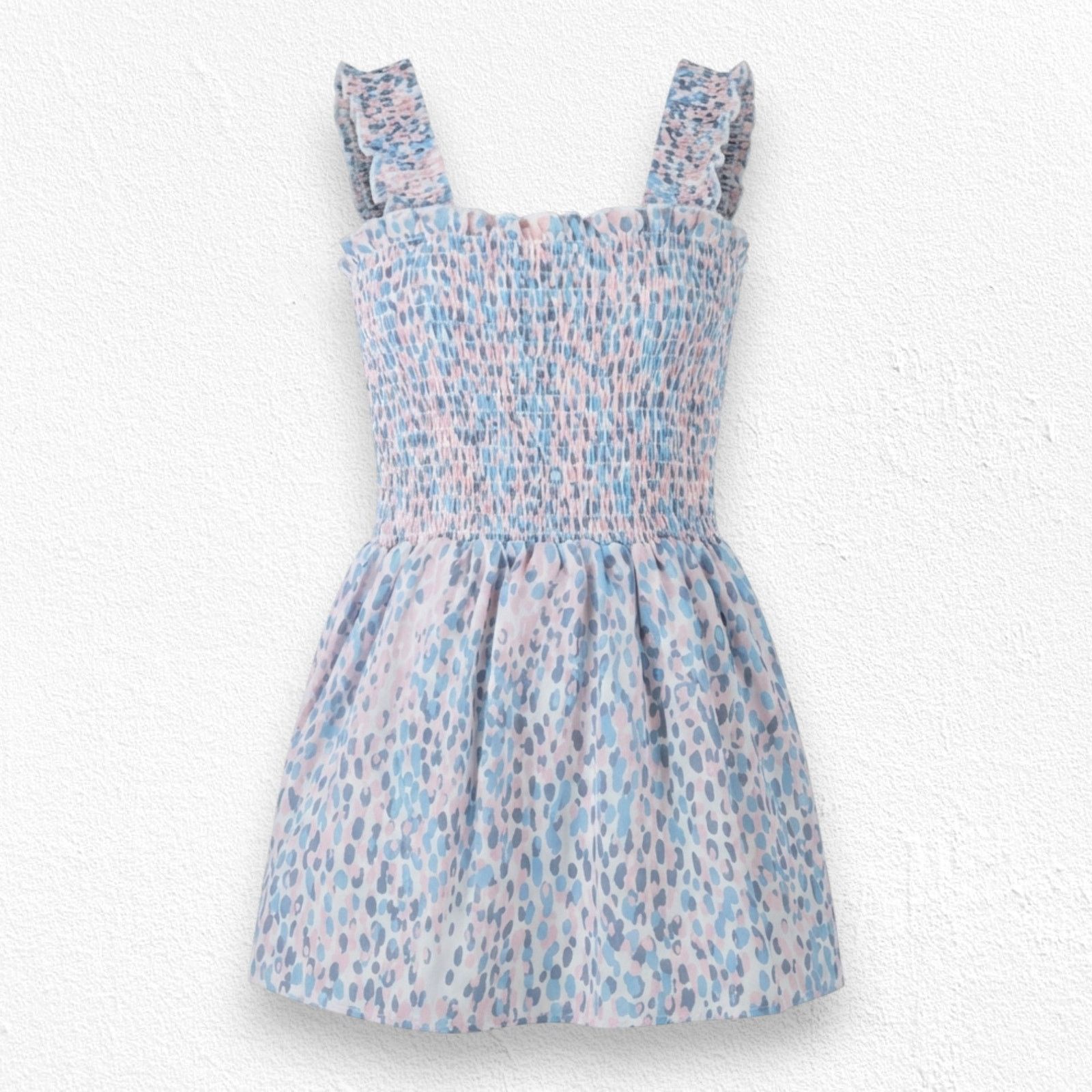 Other AQUA Smocked Blue Pink Ruffle Babydoll Tank Top Size XS Size XS / US 0-2 / IT 36-38 - 1 Thumbnail