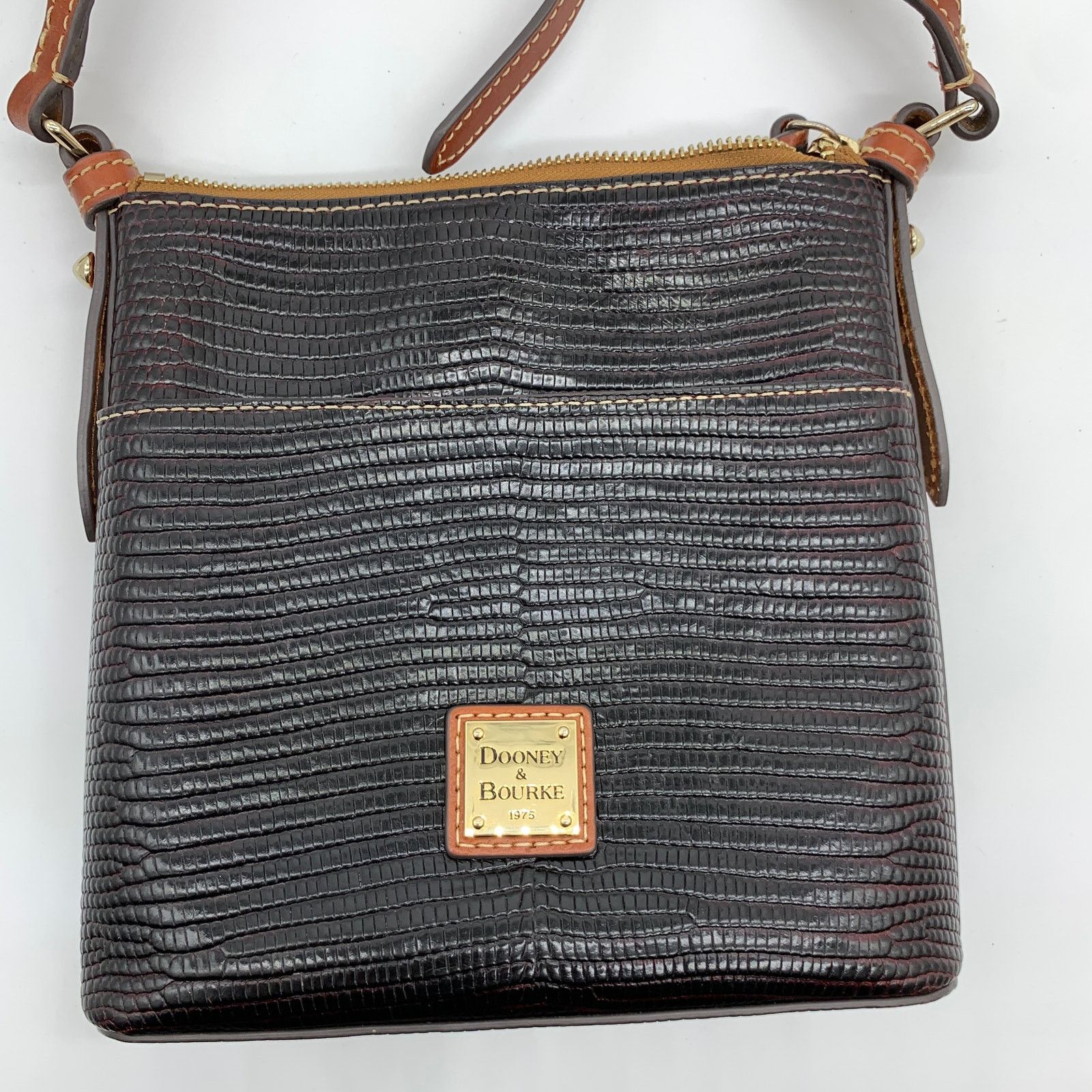 Dooney & Bourke Dooney & Bourke Leather Crossbody Purse Lizard Embossed Size ONE SIZE - 1 Thumbnail