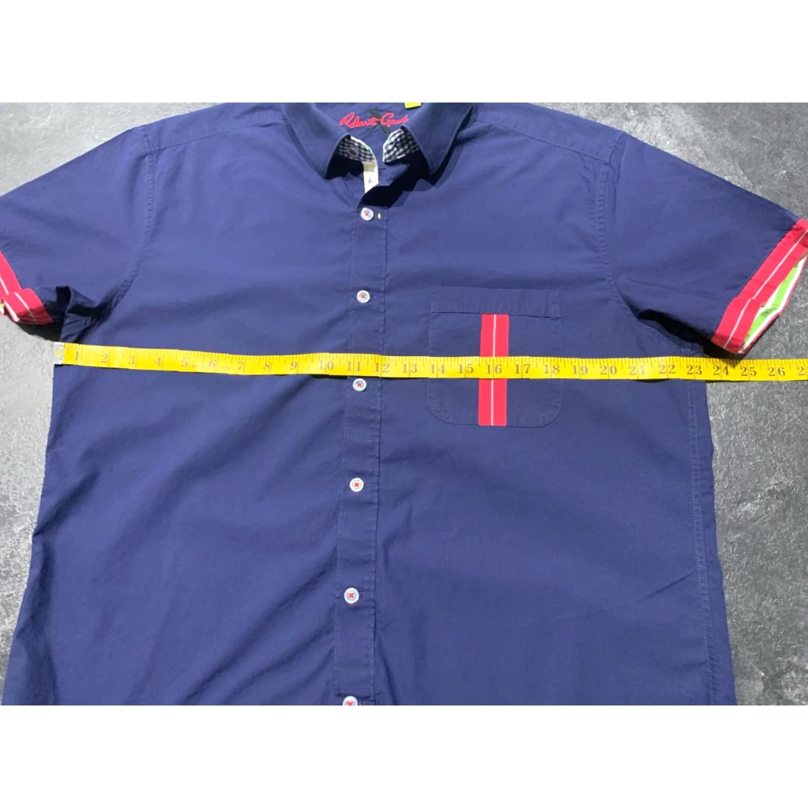 Robert Graham Robert Graham Mens Short Sleeve Blue Cotton Button Front Shirt XL Regular Fit Paisley Pattern Button Down Collar Mens Size US XL / EU 56 / 4 - 7 Thumbnail
