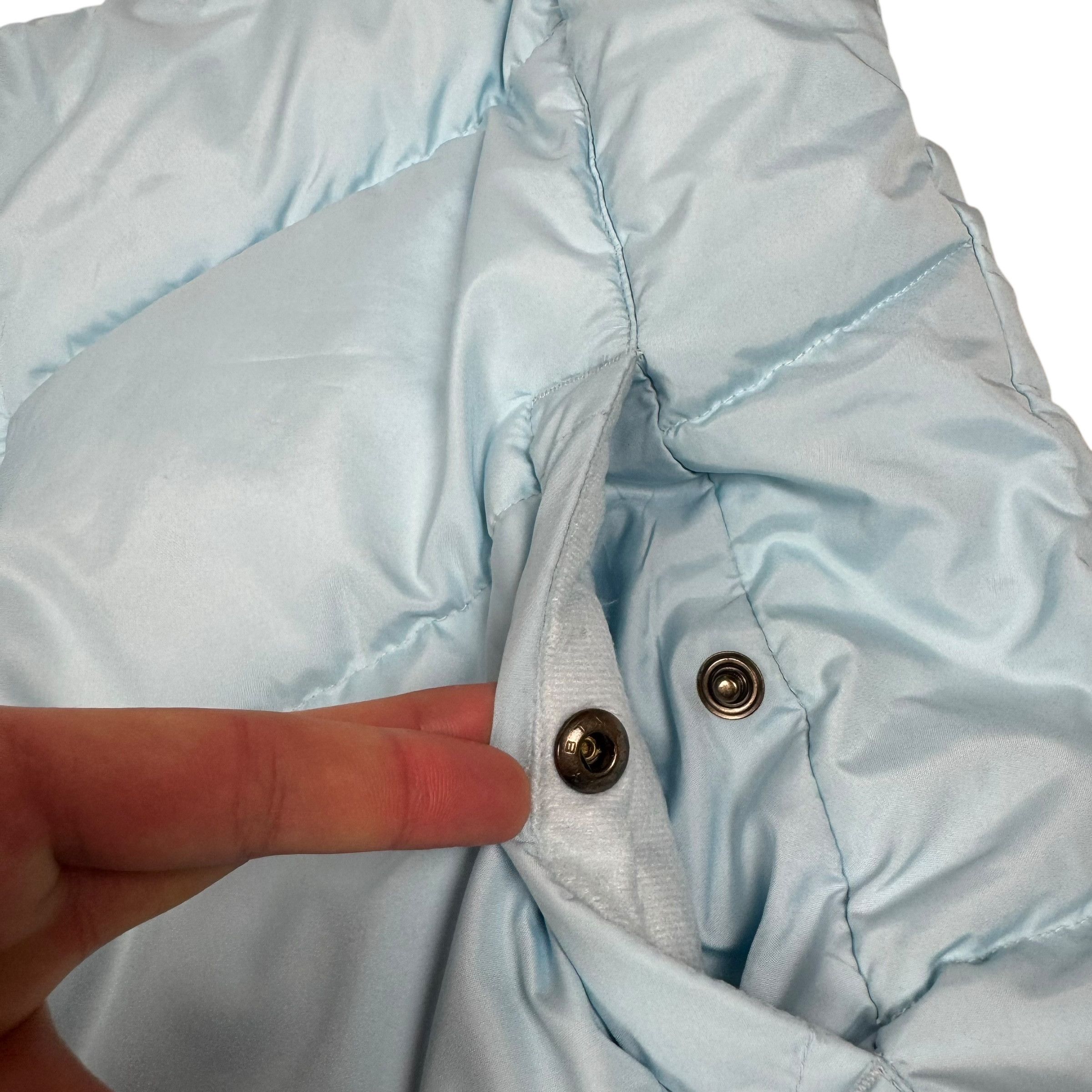Nike × Vintage Nike Women's Sky Blue Solo Swoosh Full Zip Puffer Vest Large Size L / US 10 / IT 46 - 6 Thumbnail