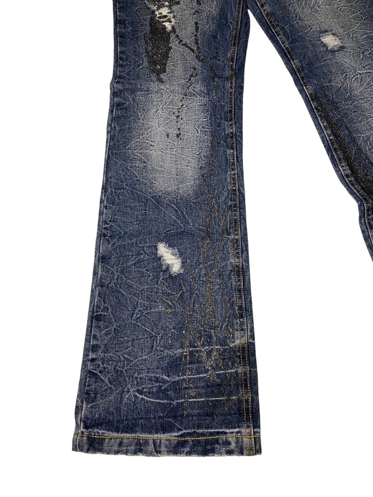 If Six Was Nine Lowbox Buckle Glitter Flared Seawash Jeans Size US 30 / EU 46 - 7 Thumbnail