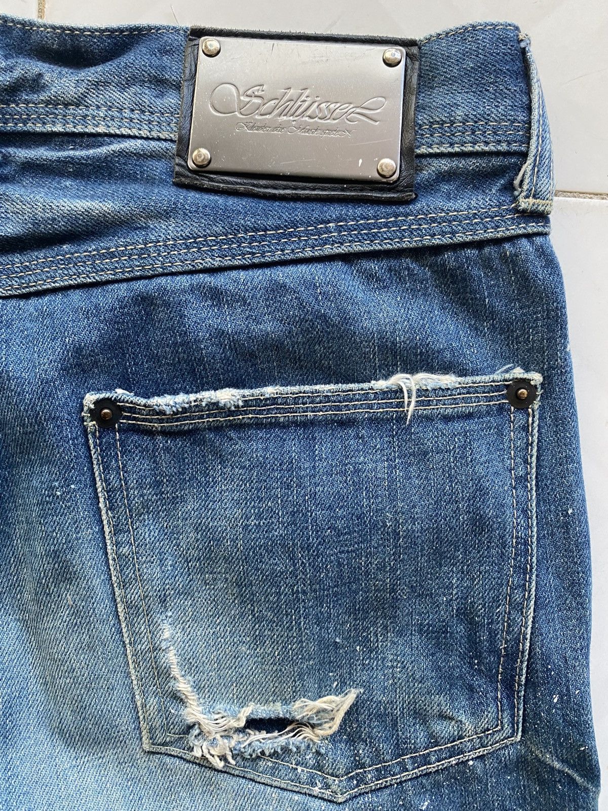 Schlussel Vintage Paint Splater Distressed Jeans Size US 30 / EU 46 - 9 Thumbnail