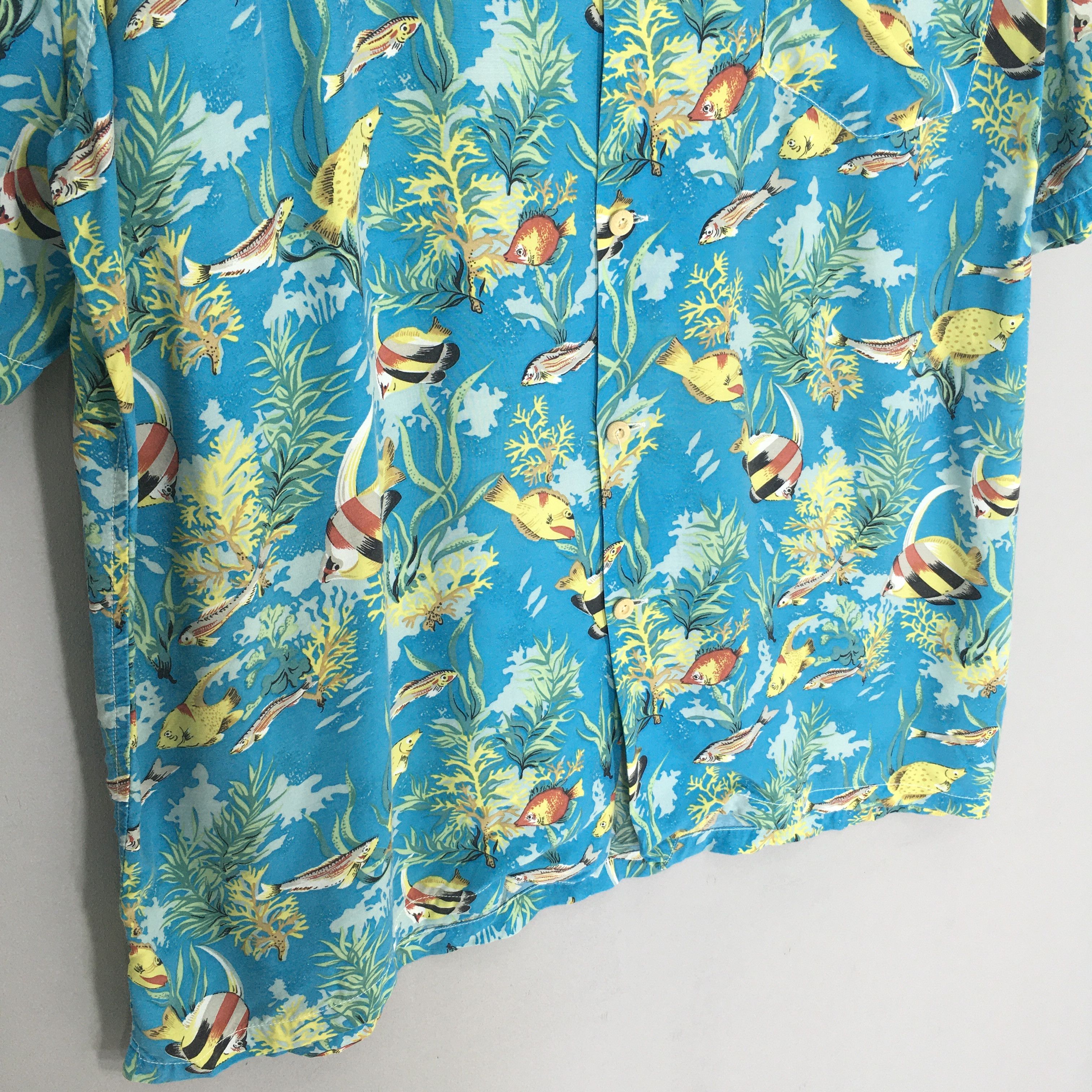 Sun Surf Vintage Aloha Hawaiian Japanese Fish Rayon Shirt XLarge Size US XL / EU 56 / 4 - 4 Thumbnail