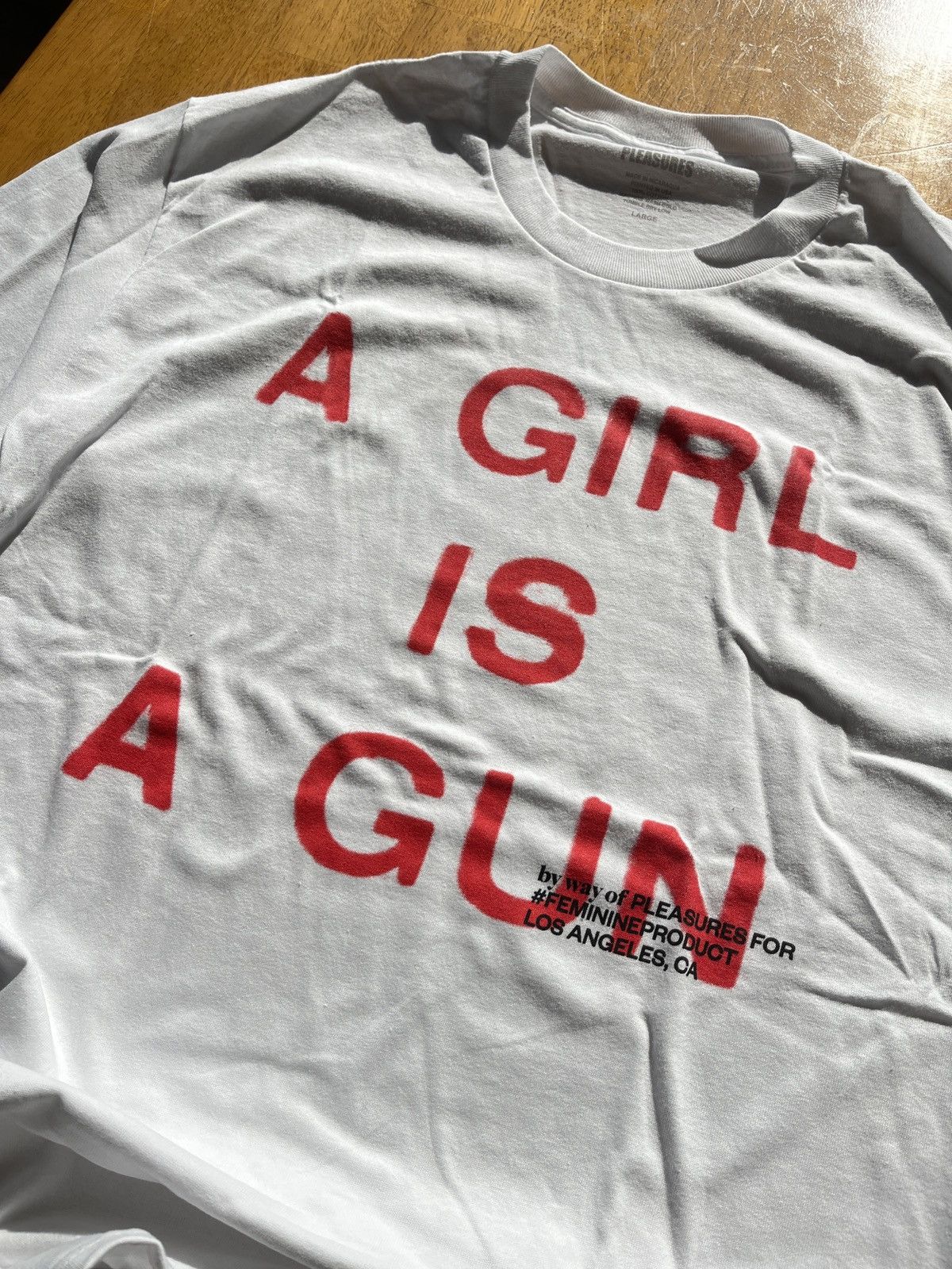 Playboi Carti Pleasures A Girl is a Gun Tee- L Size US L / EU 52-54 / 3 - 4 Thumbnail