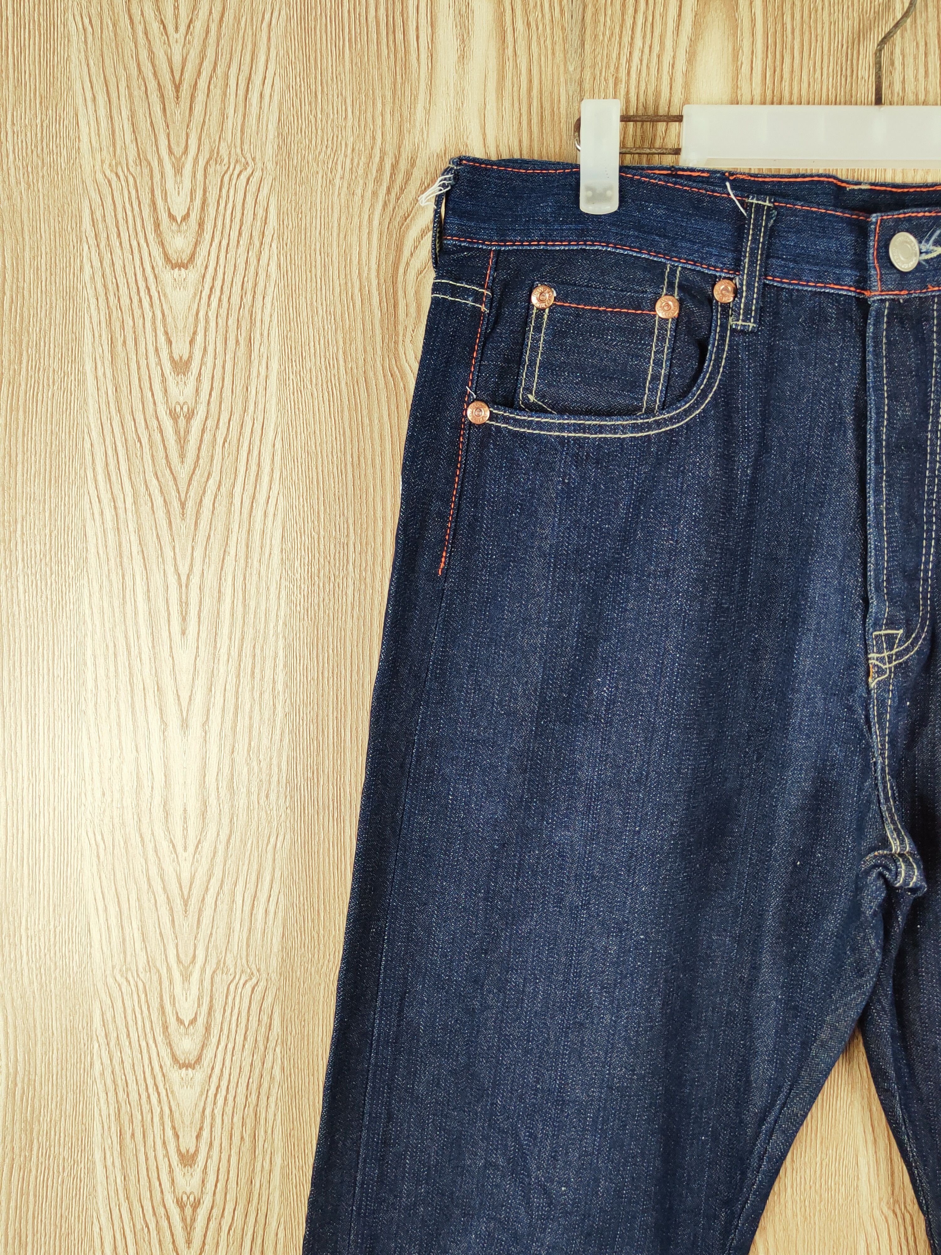 Japanese Brand Japan Dark Blue Distressed Ripped Jeans #W214 Size US 35 - 3 Thumbnail