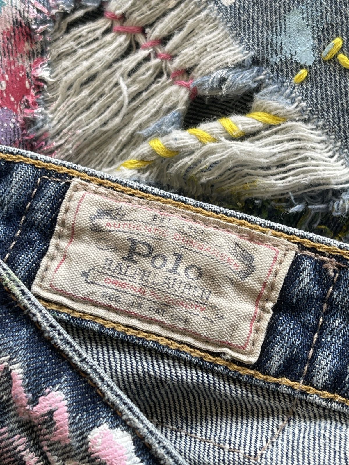 Polo Ralph Lauren Polo RL Paint Splatter Distressed Astor Slim Boyfriend Denim Size 28" / US 6 / IT 42 - 15 Thumbnail