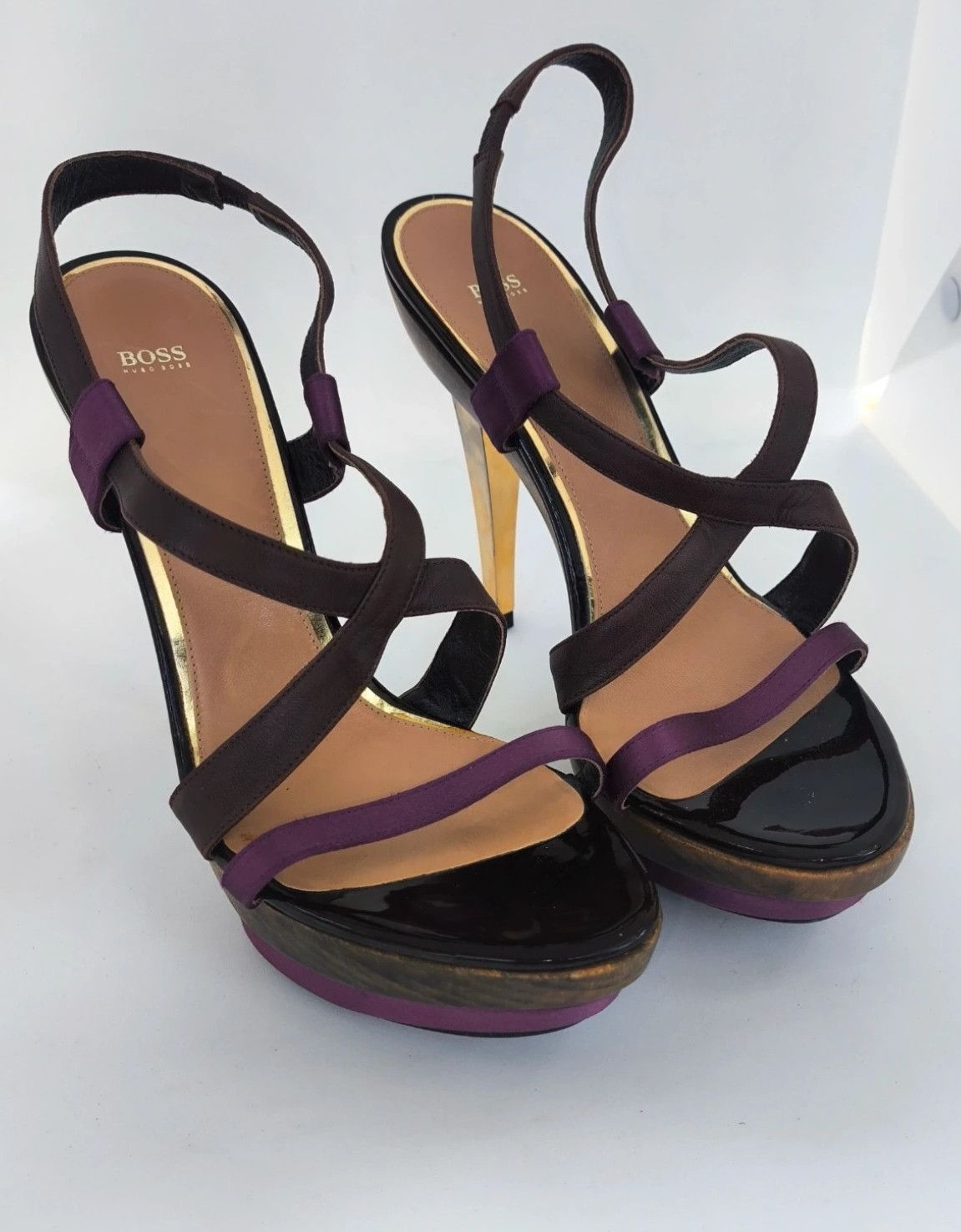 Hugo Boss BOSS Heeled Sandals Platform Leather EU 39 Size US 9 / IT 39 - 2 Thumbnail