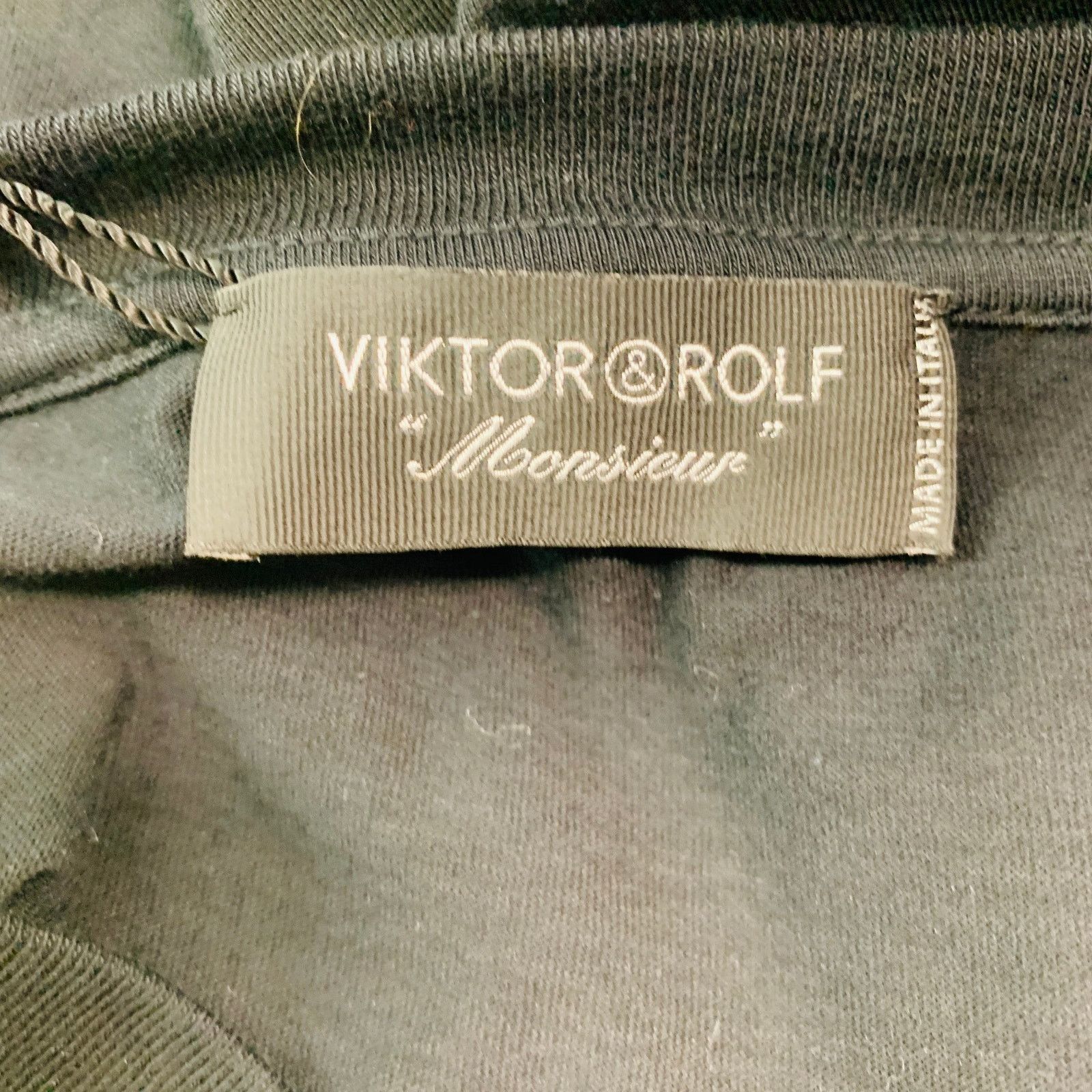 Viktor & Rolf VIKTOR & ROLF Size XL Black Print Cotton One Pocket T-shirt Size US XL / EU 56 / 4 - 5 Thumbnail