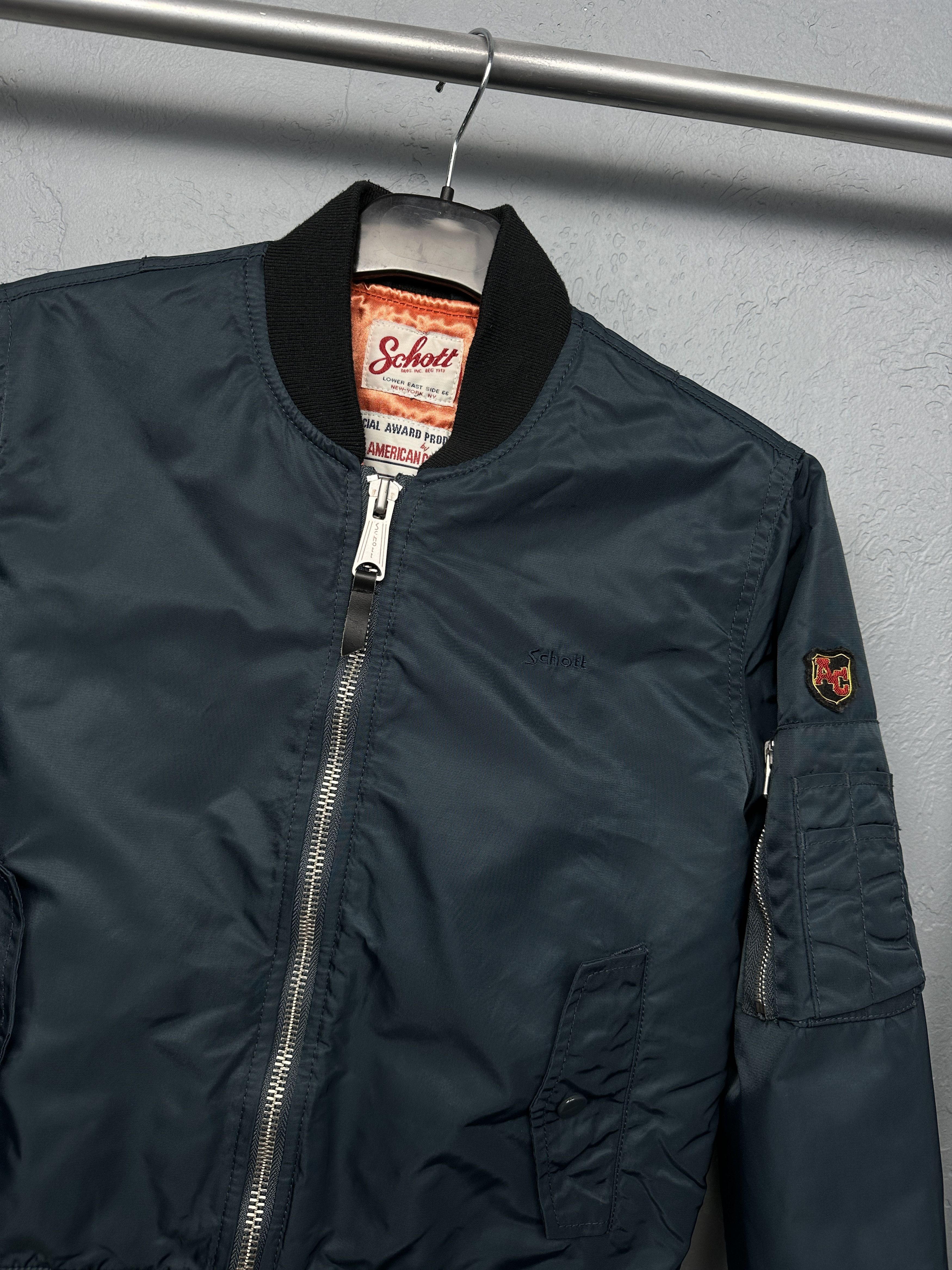 Schott Schott NYC Vintage Womens Nylon Bomber Jacket Size M / US 6-8 / IT 42-44 - 2 Thumbnail