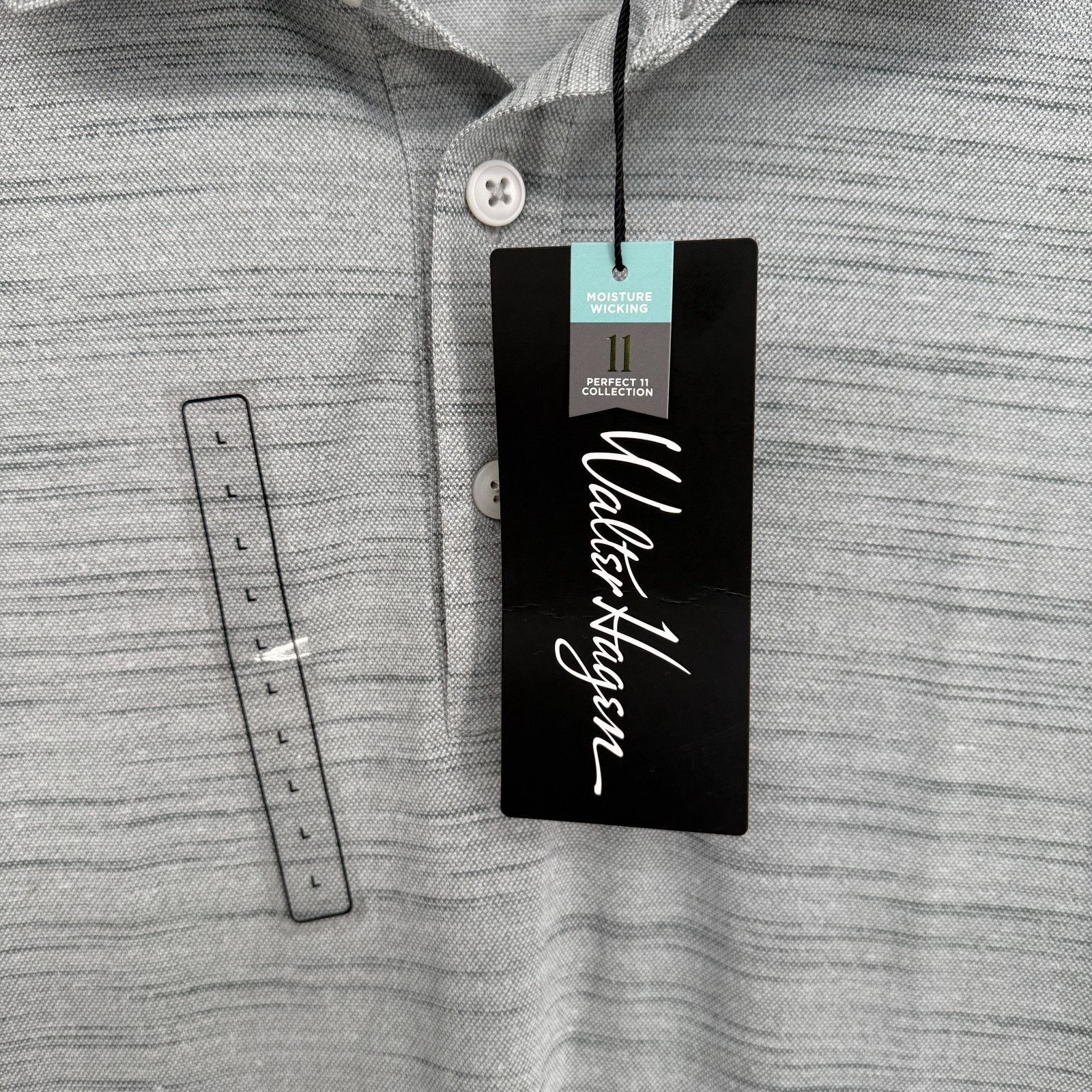 Other NWT Walter Hagen P11 Striation Pique Polo Crisp White Monume Size US L / EU 52-54 / 3 - 4 Thumbnail