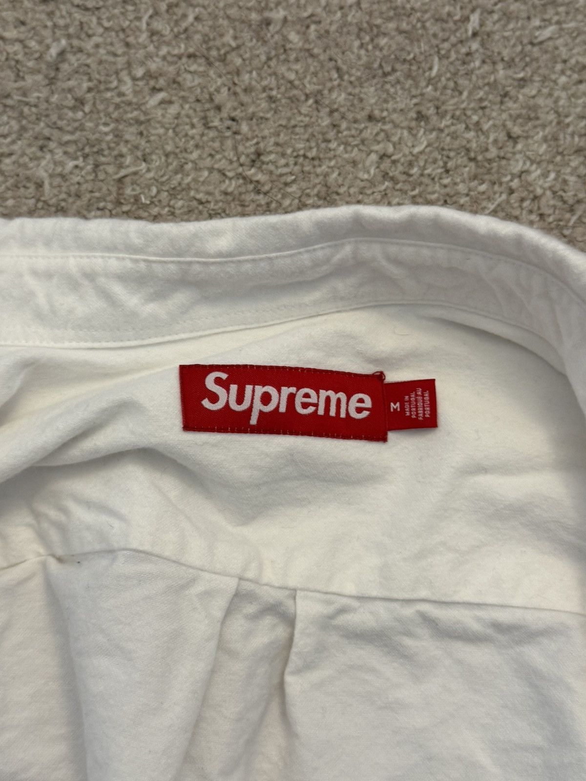 Supreme Supreme Loose Fit Flannel Oxford Shirt (White) Size US M / EU 48-50 / 2 - 5 Thumbnail