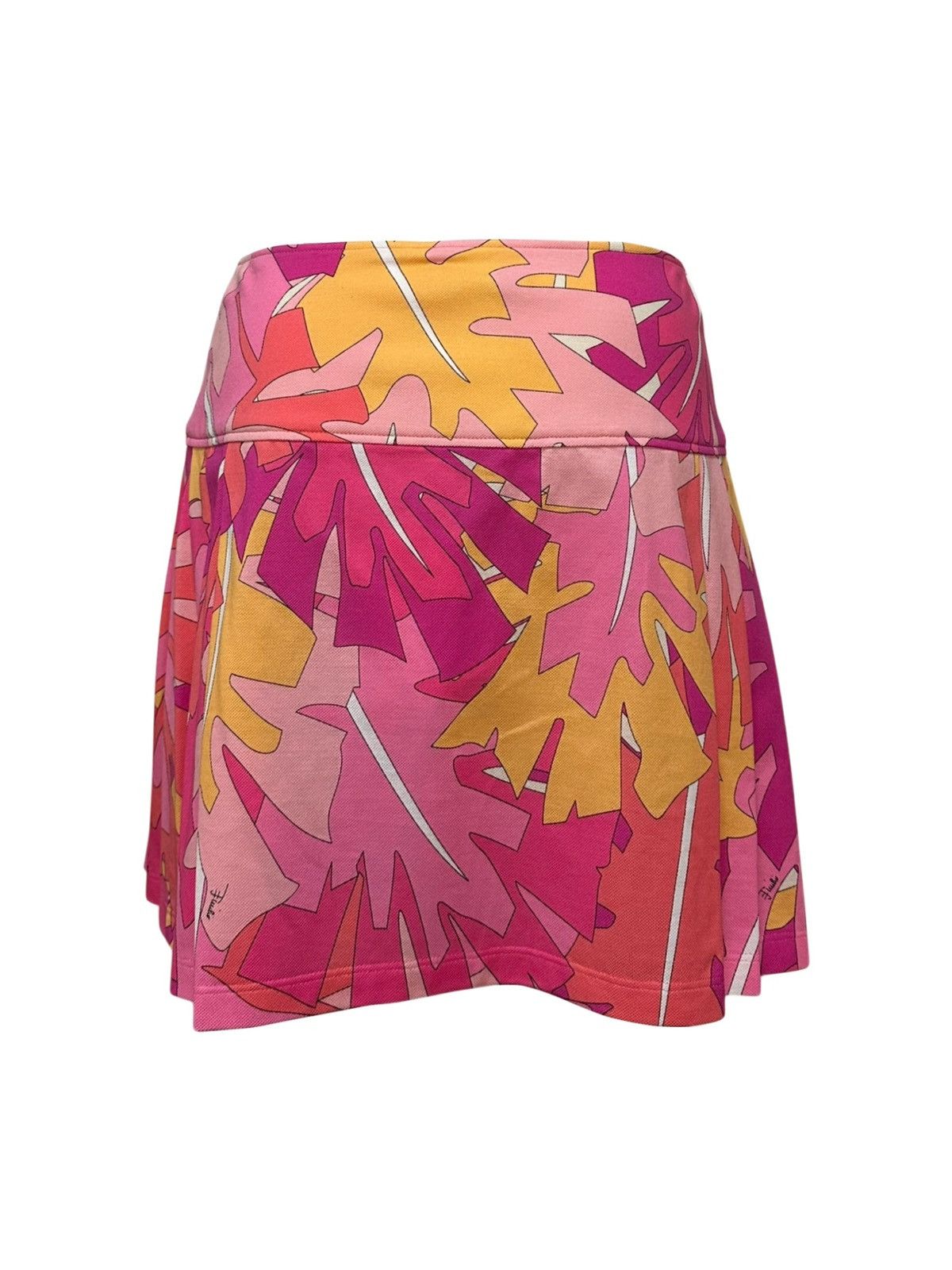 Emilio Pucci EMILIO PUCCI S/S 2007 Leaf Print Pleated Mini Skirt Size 25" / US 0 / IT 36 - 2 Thumbnail