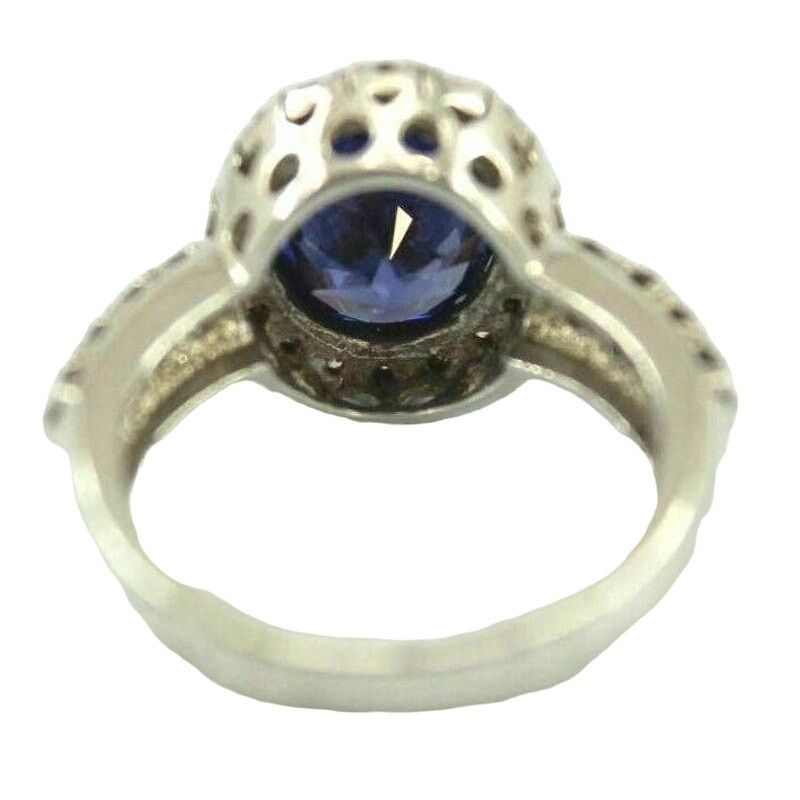 Dazed Magazine 925 Sterling Ring • Fiery Blue Multi Hue CZ Marked DQC •Sz 6 Size ONE SIZE - 2 Thumbnail