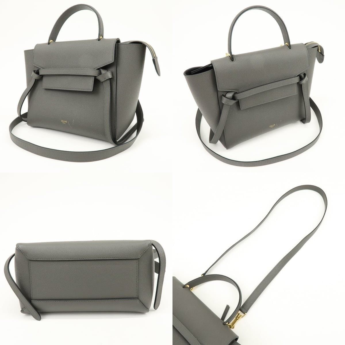 Celine Celine Belt Bag Calfskin Top Handle Gray Size ONE SIZE - 3 Thumbnail