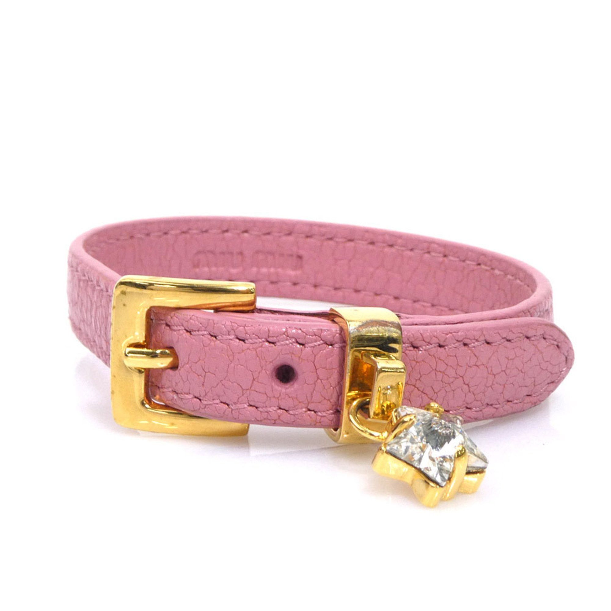 Miu Miu Miu MIUMIU Bracelet Leather Pink Women's 56448k Size ONE SIZE - 1 Thumbnail