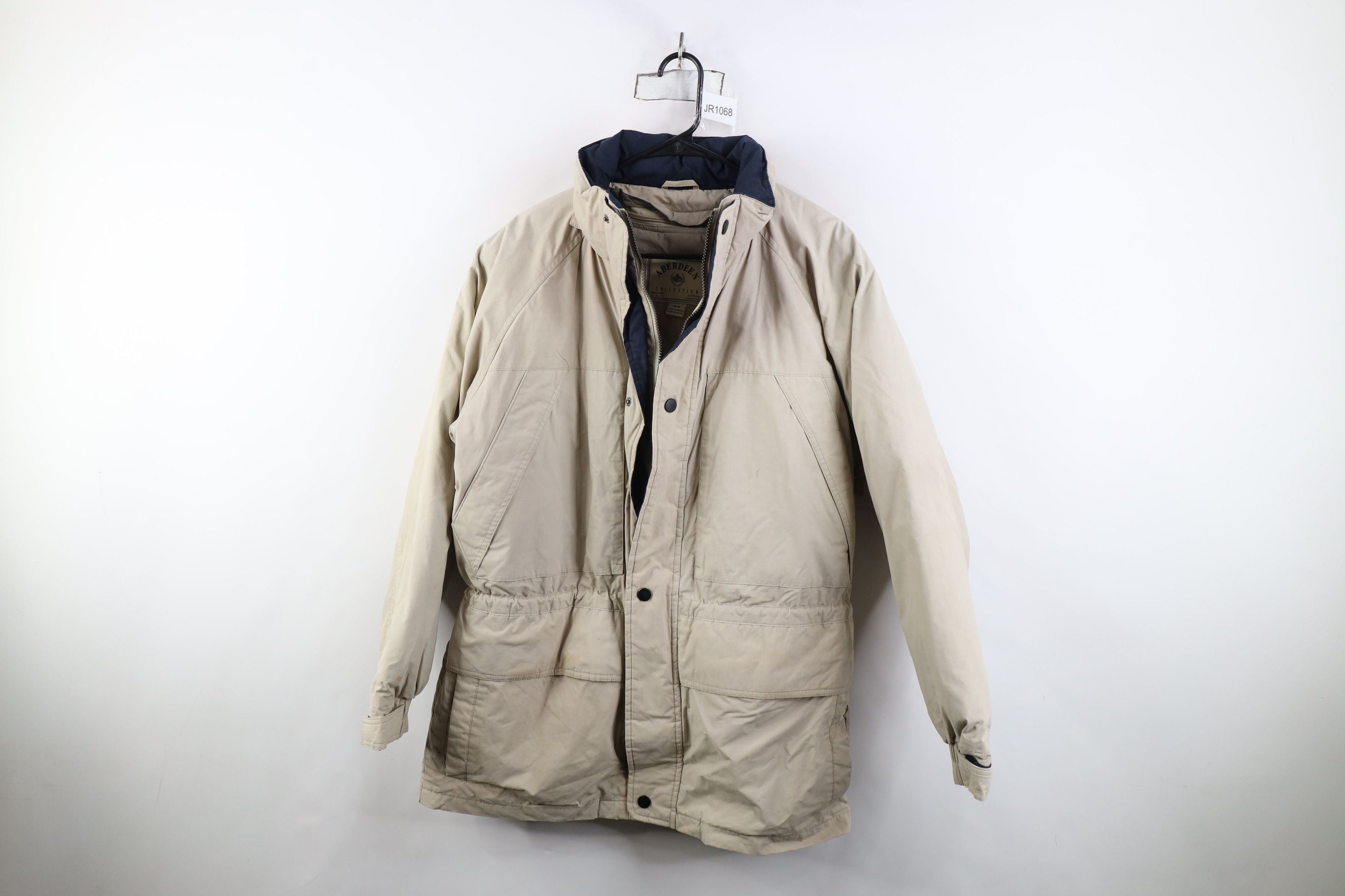 Vintage 90s Streetwear 2 In 1 Puffer Parka Jacket Beige