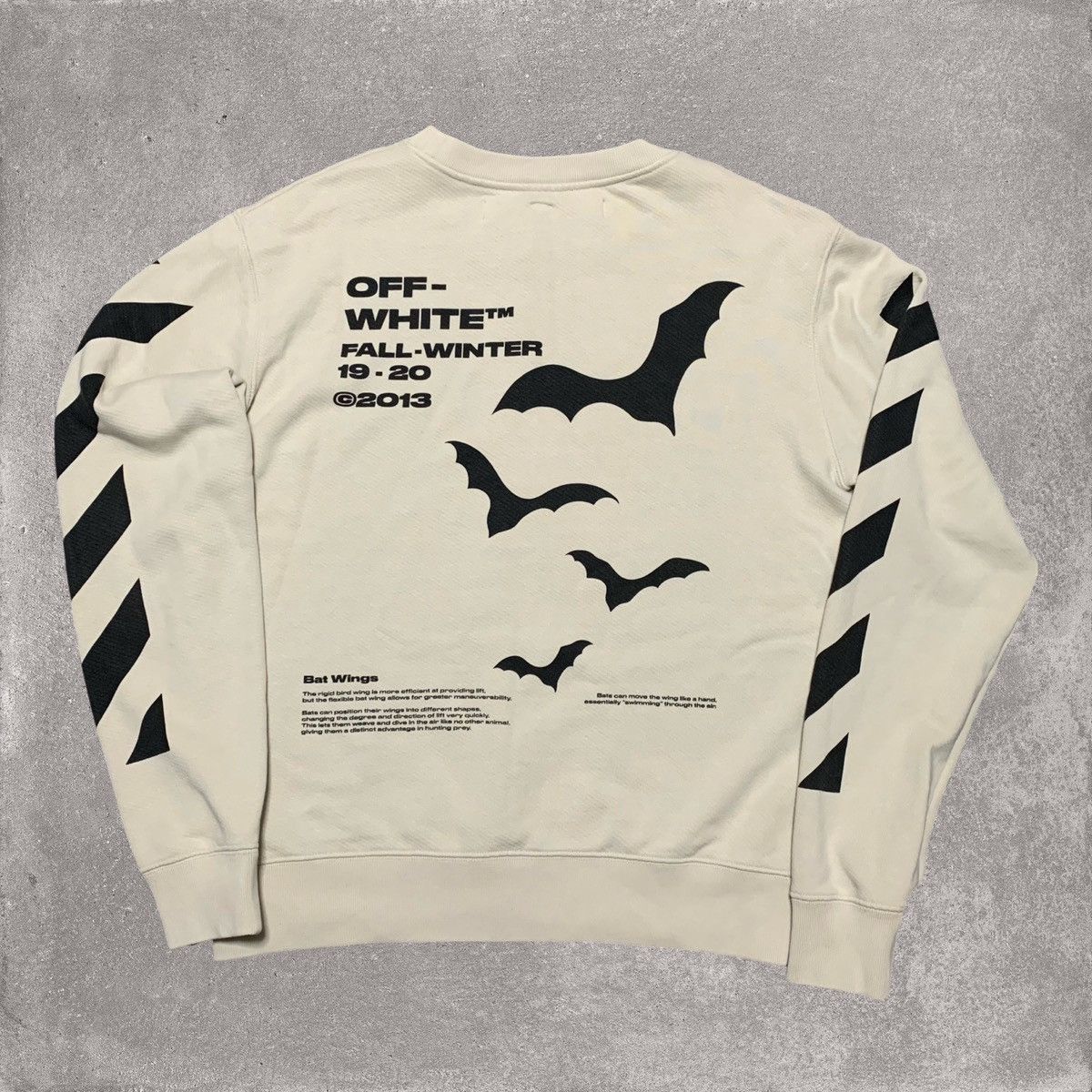 Off-White Off White Medium Bats Print Beige White Sweatshirt Virgil Size US M / EU 48-50 / 2 - 2 Thumbnail